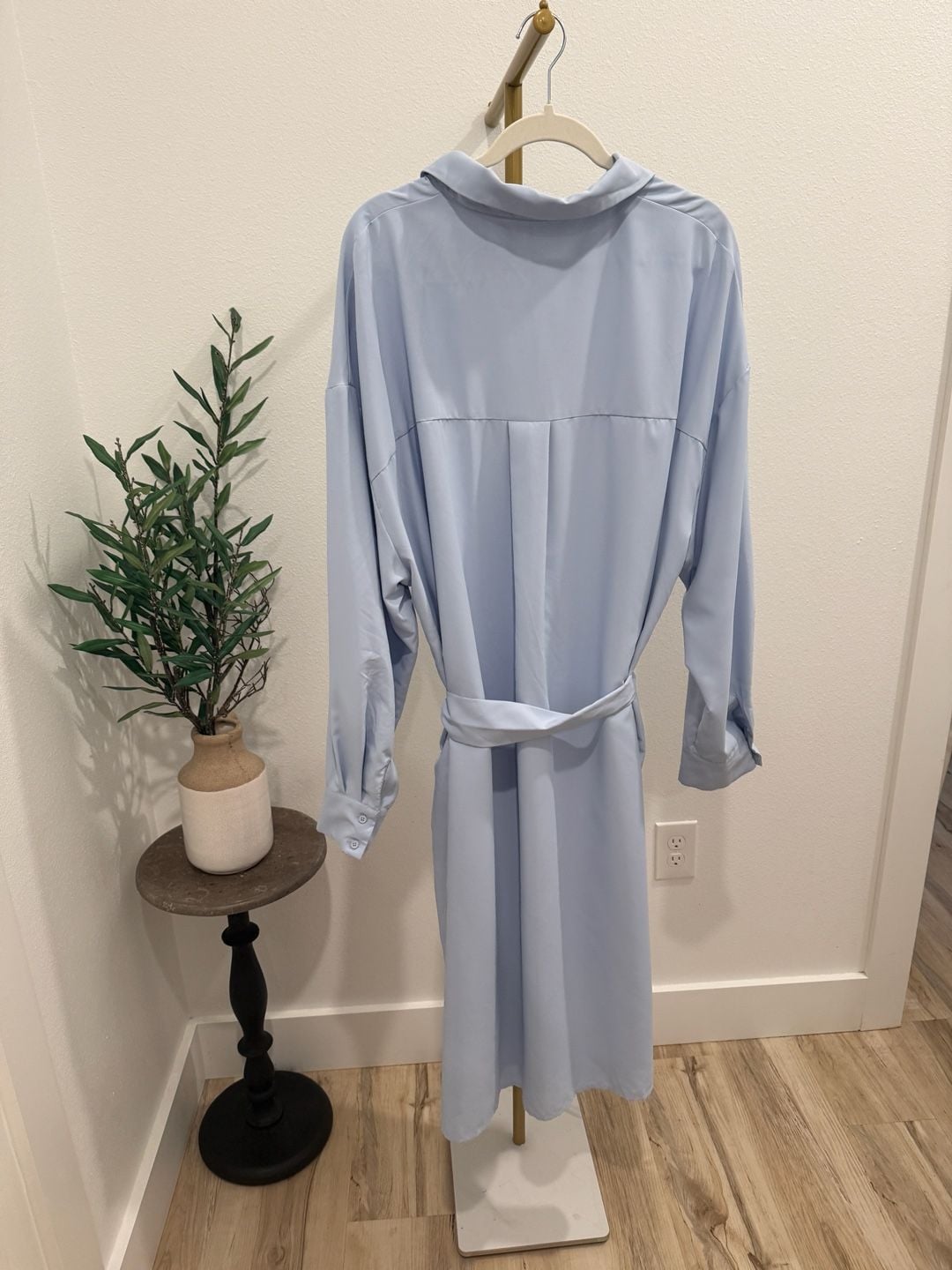 Cider Shirt Dress Size 3XL Light Blue Belted Button-Down Midi 4