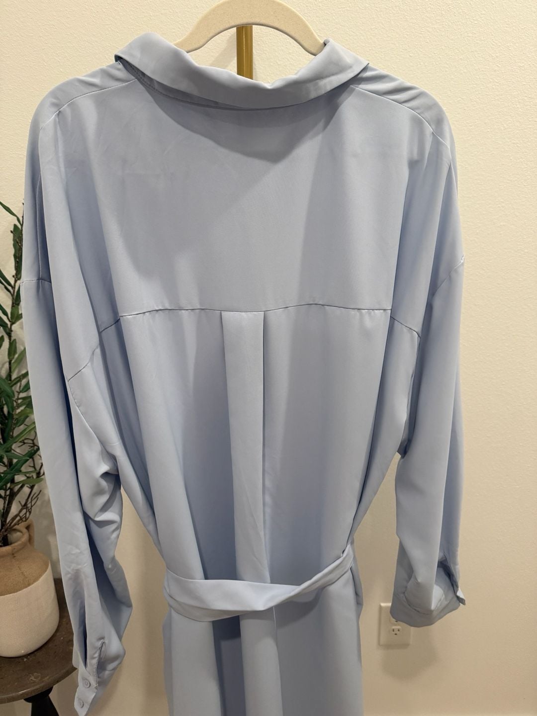 Cider Shirt Dress Size 3XL Light Blue Belted Button-Down Midi 6