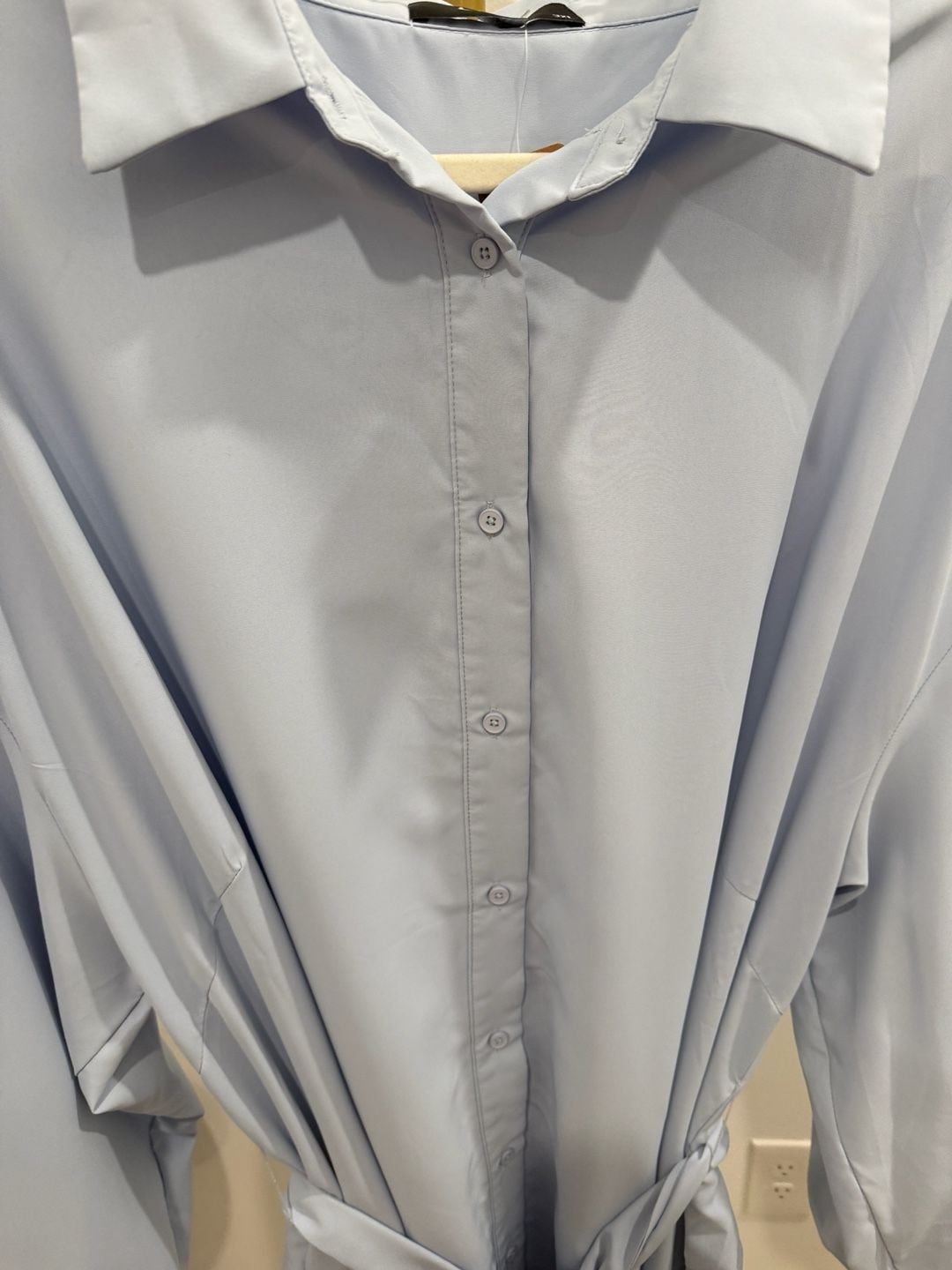 Cider Shirt Dress Size 3XL Light Blue Belted Button-Down Midi 7