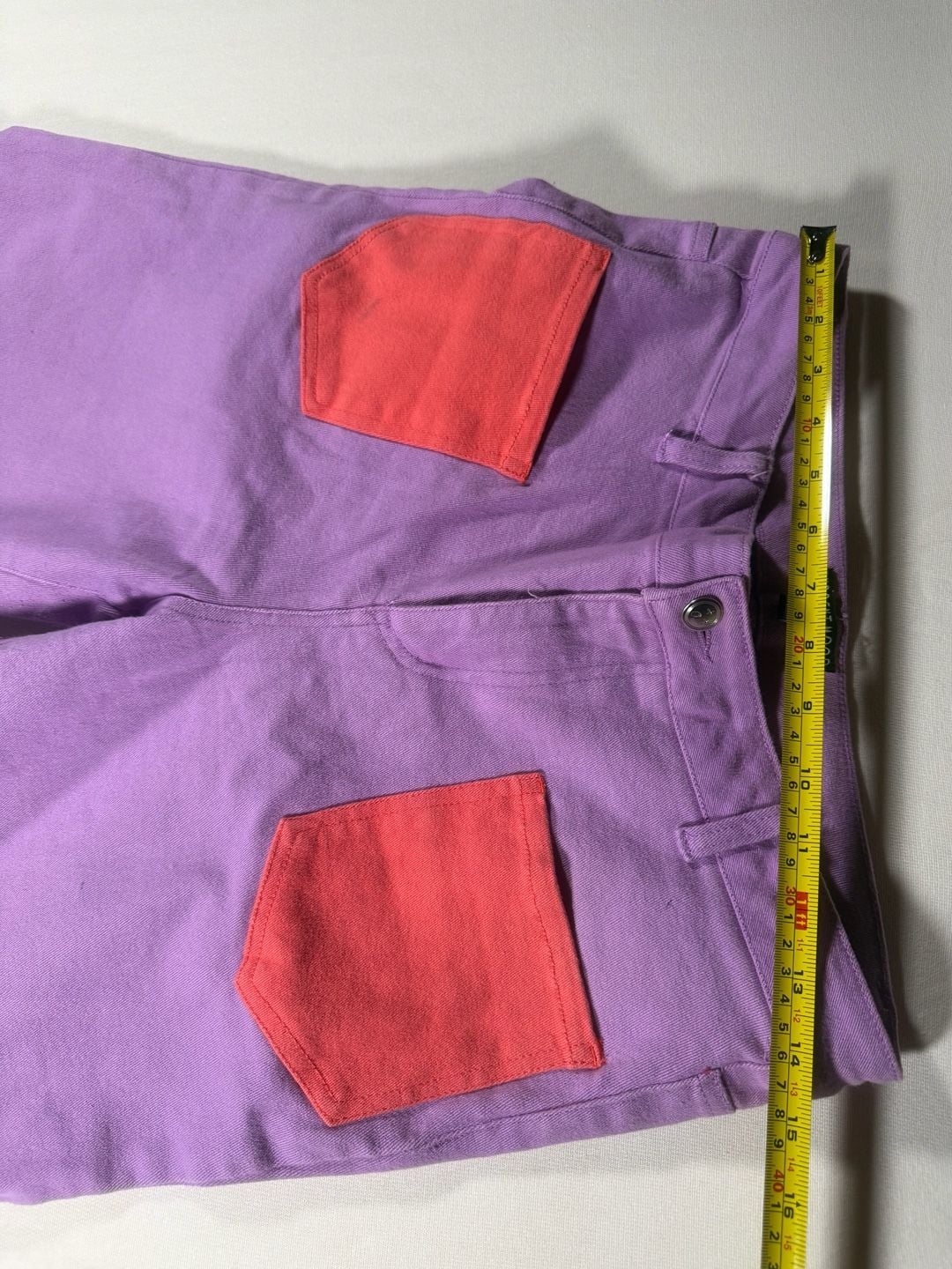 Current Mood Purple Wide Leg Pants Size L Pink/Coral Pockets 9