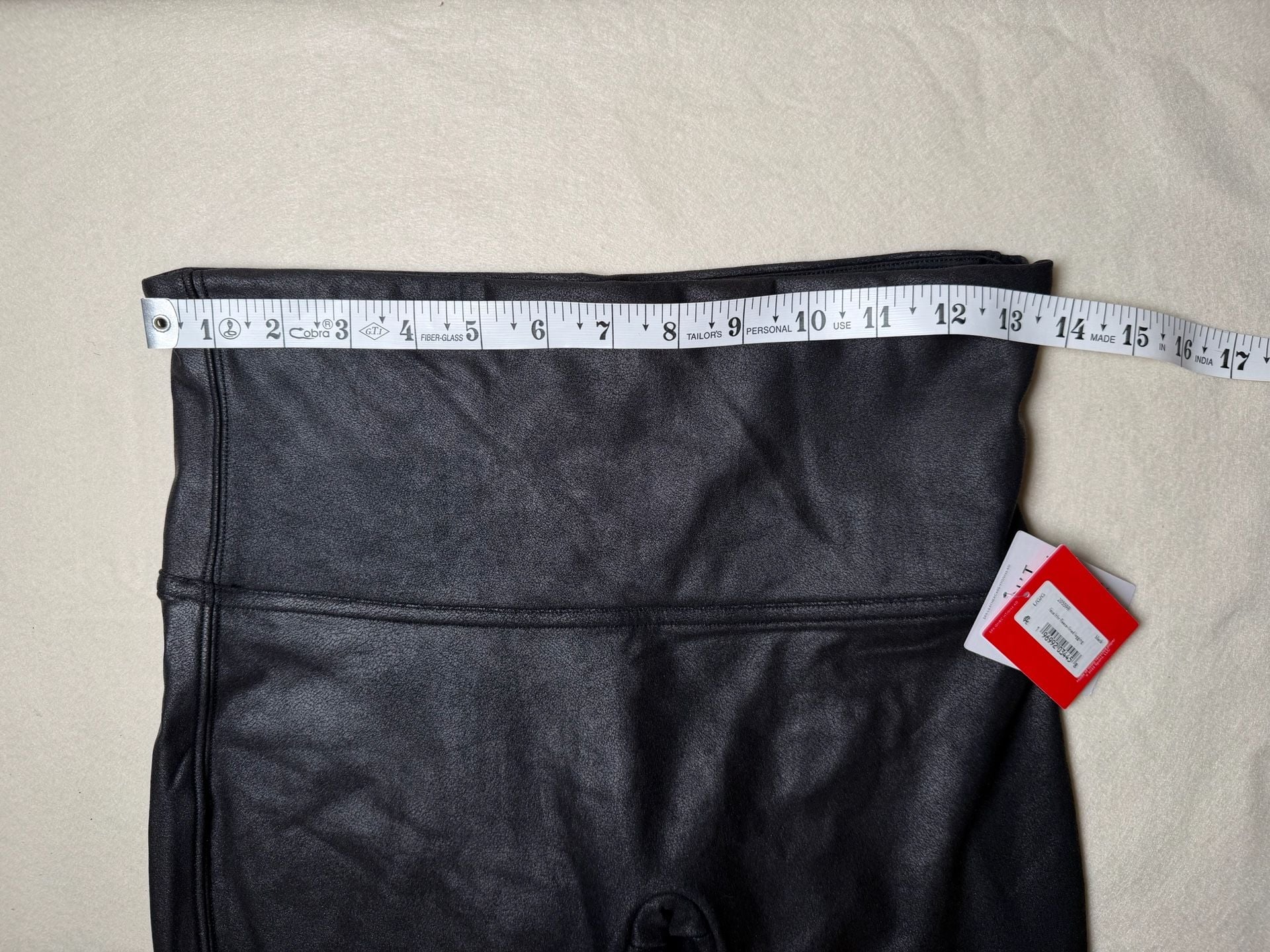 Spanx Faux Leather Fleece-Lined Legging Size L Black 6