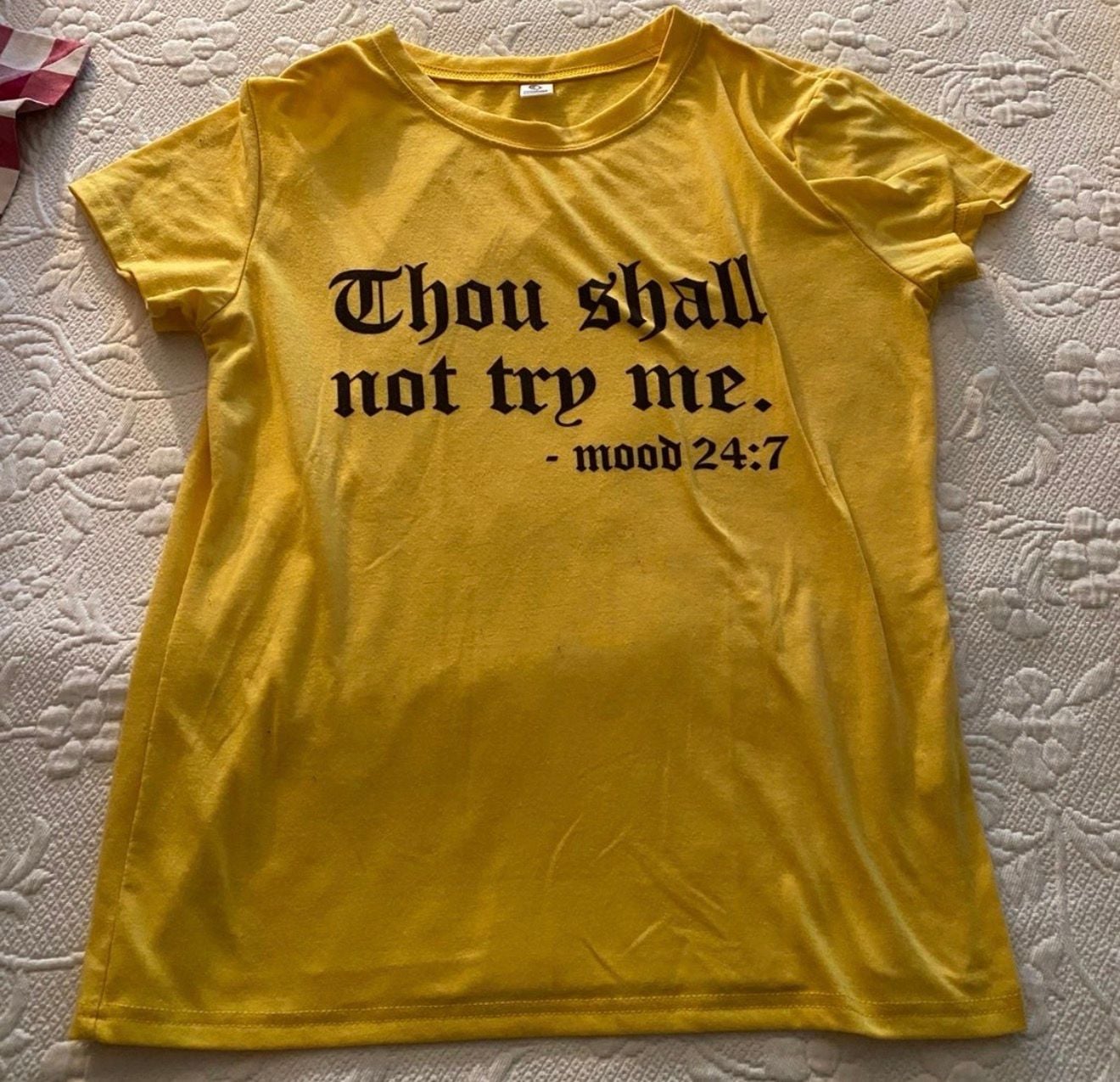 Thou Shall Not Try Me Graphic T-Shirt Yellow 4
