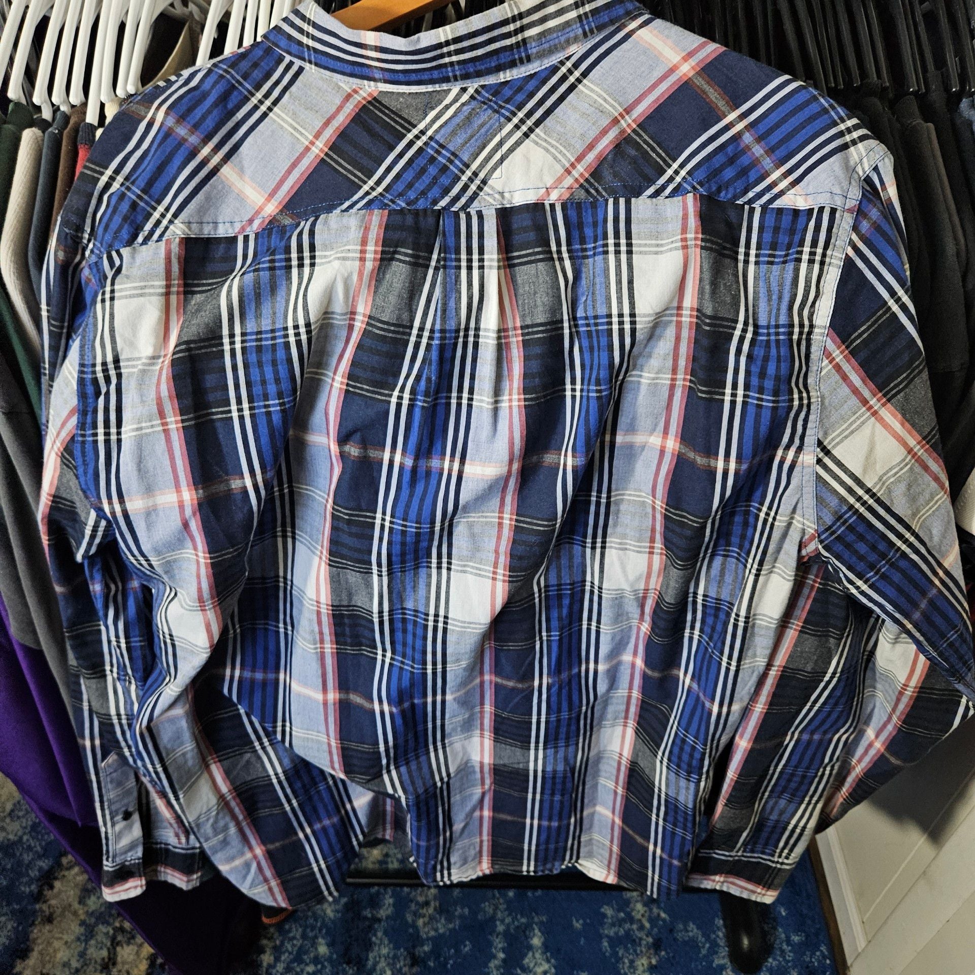 Levi's Long Sleeve Button Up Plaid Shirt Size XL Blue 6