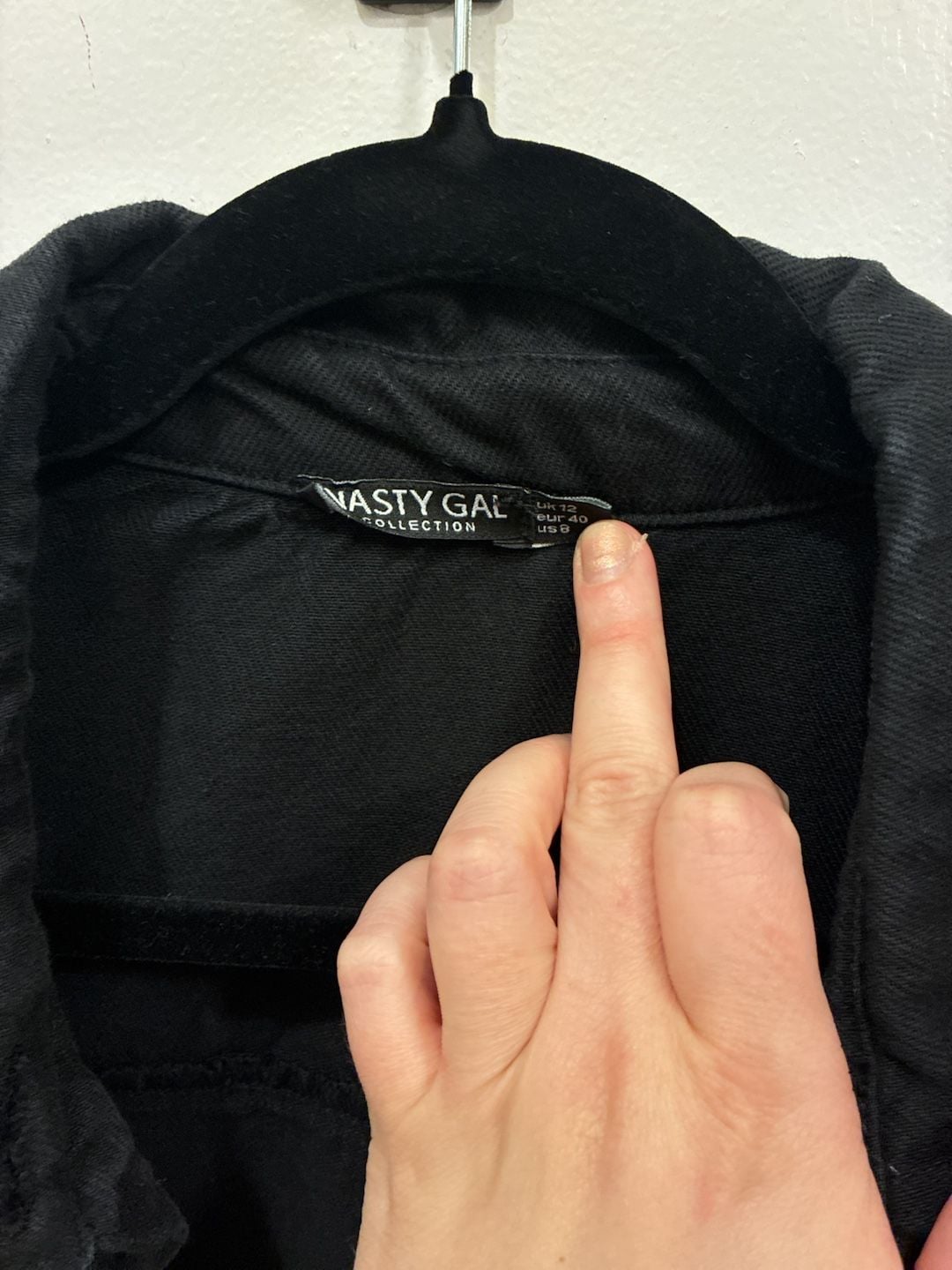 Nasty Gal Black Denim Oversized Shirt US 8 3