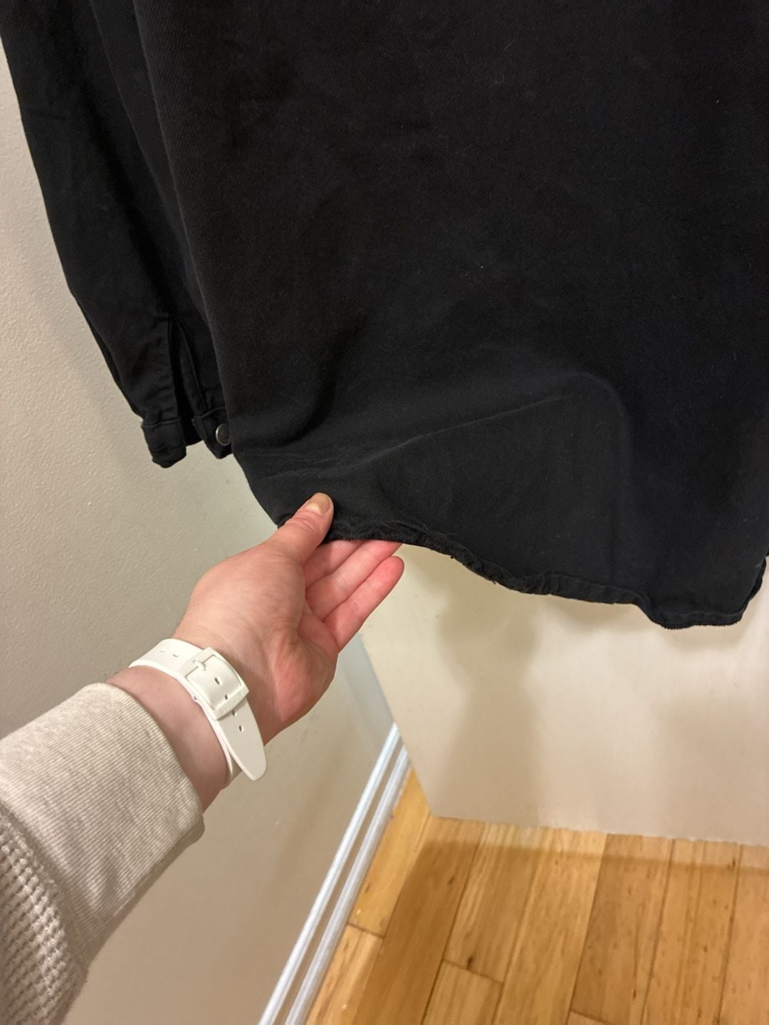 Nasty Gal Black Denim Oversized Shirt US 8 8