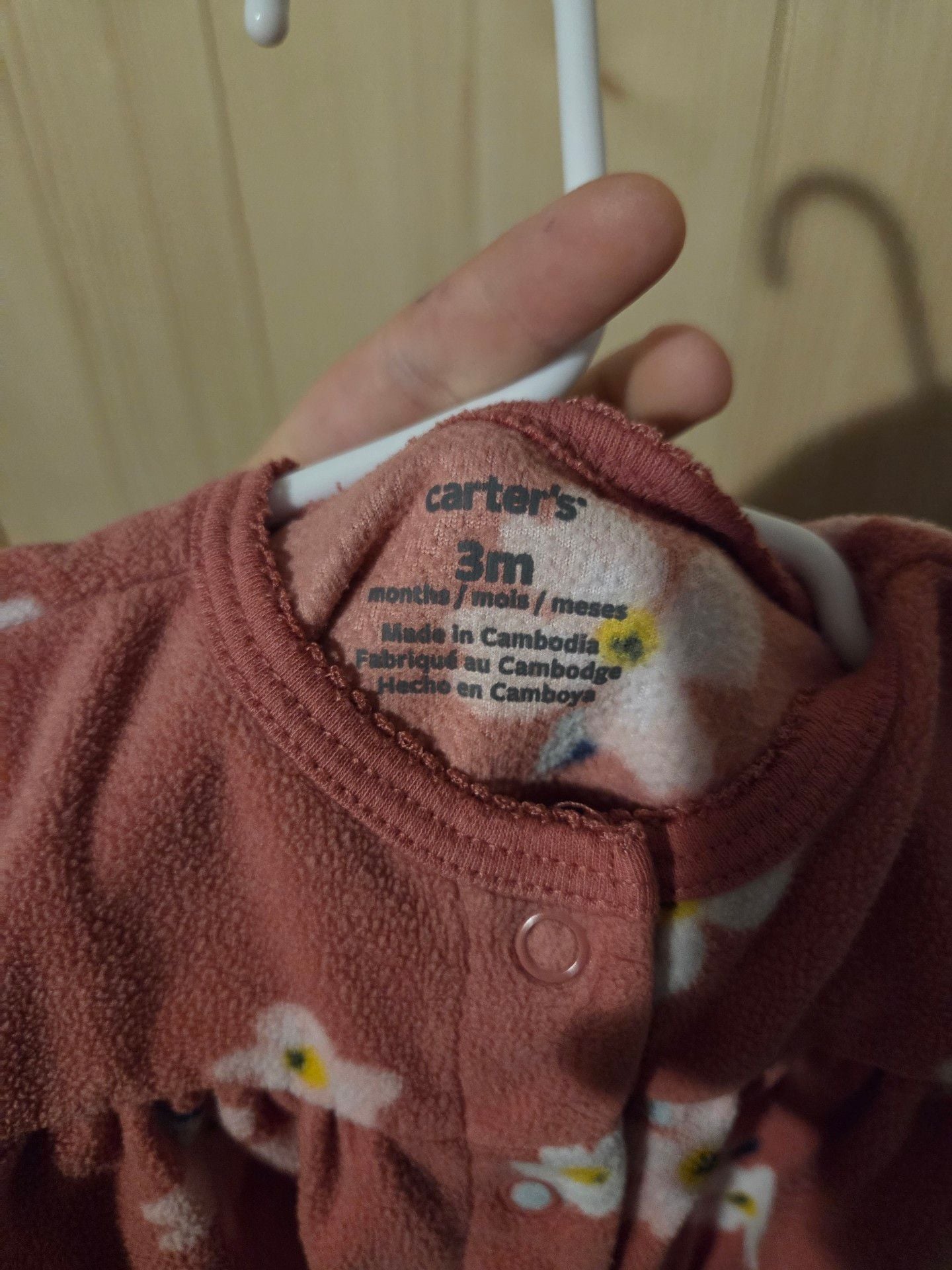 Carter's Floral Fleece Sleep And Play Size 3m 7