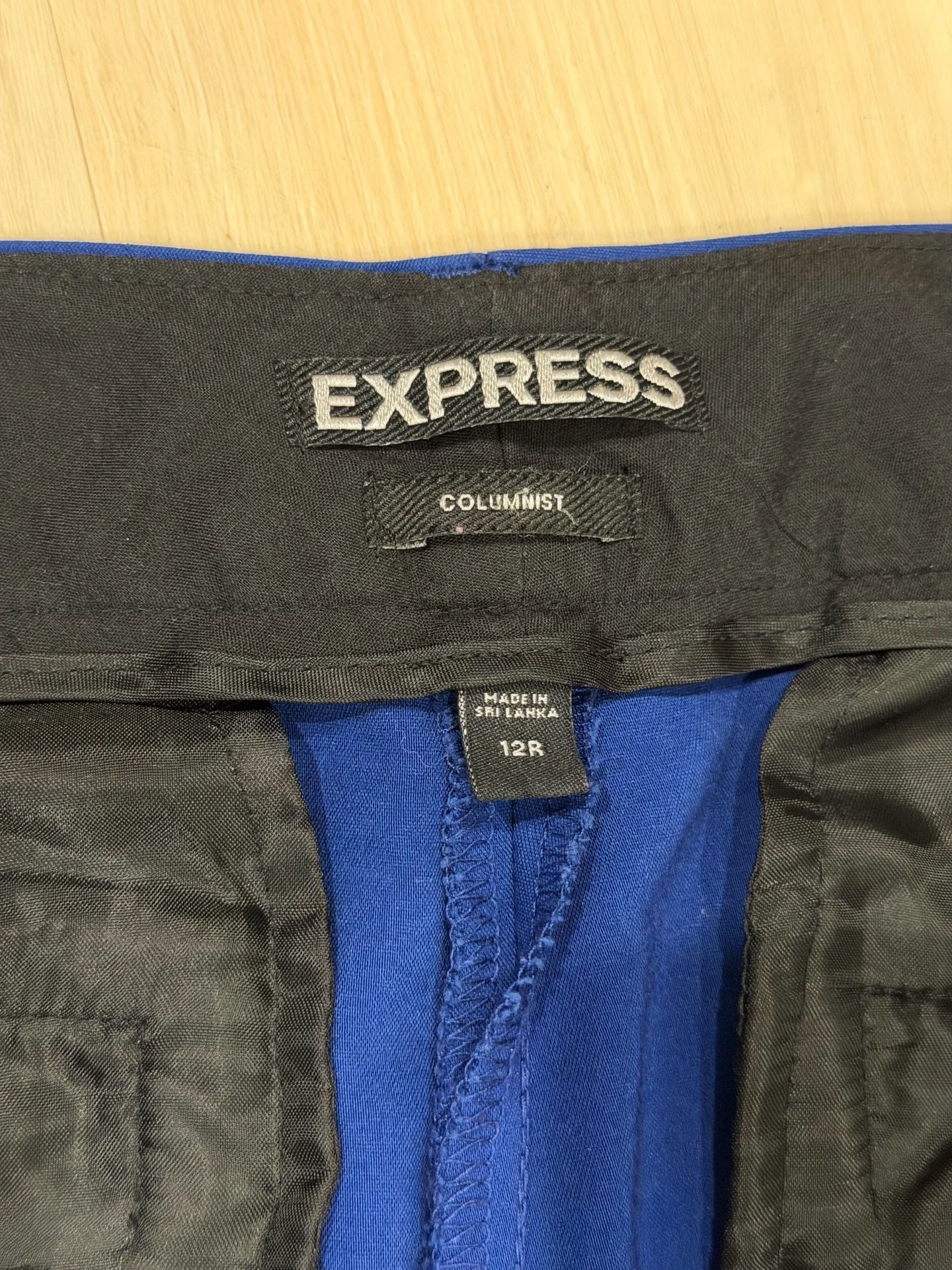 Express Columnist Pants Size 12R Blue Career Dress Trousers 5