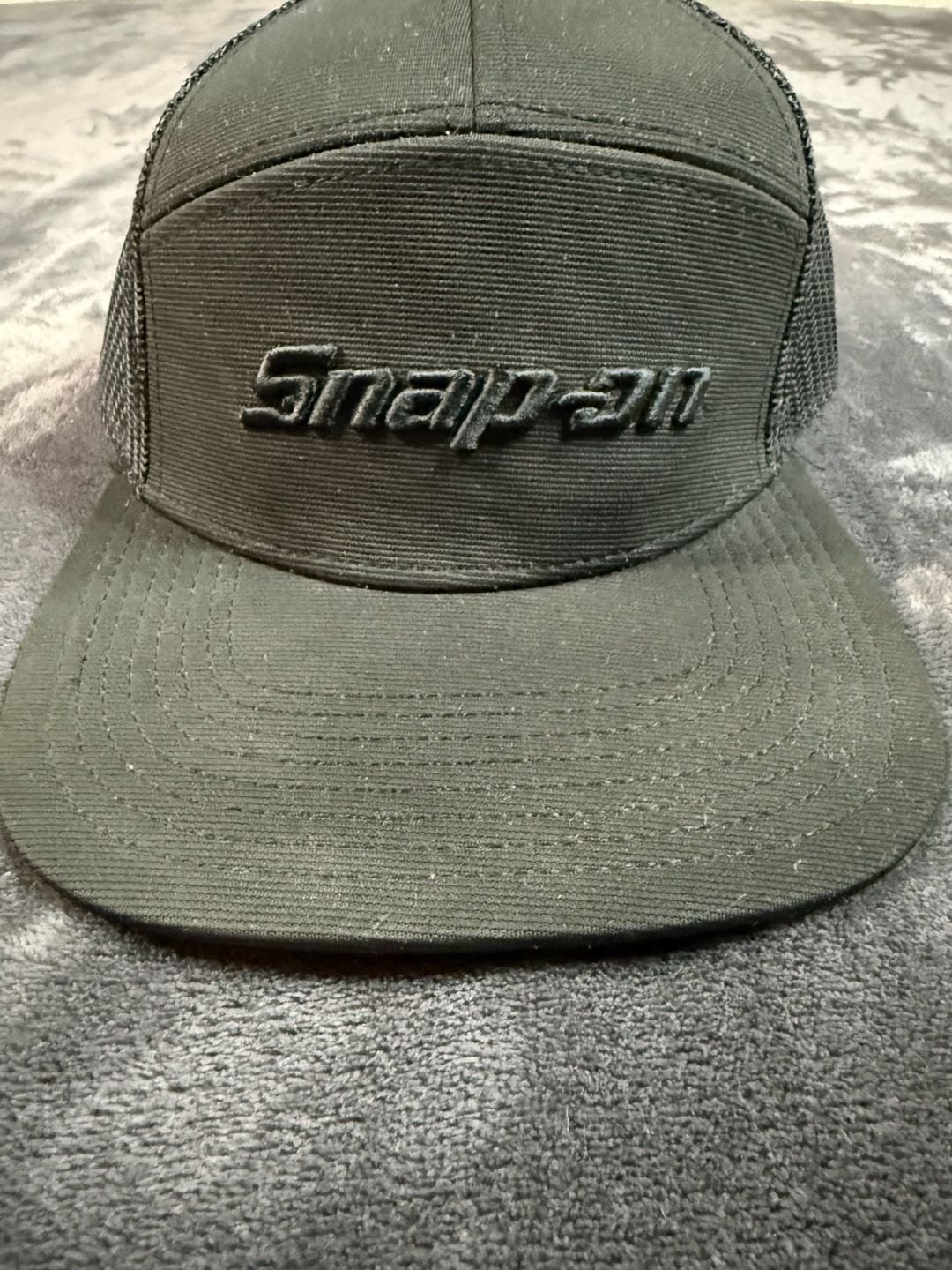 Snap-on Trucker Hat Black Mesh Adjustable Snapback#181 2