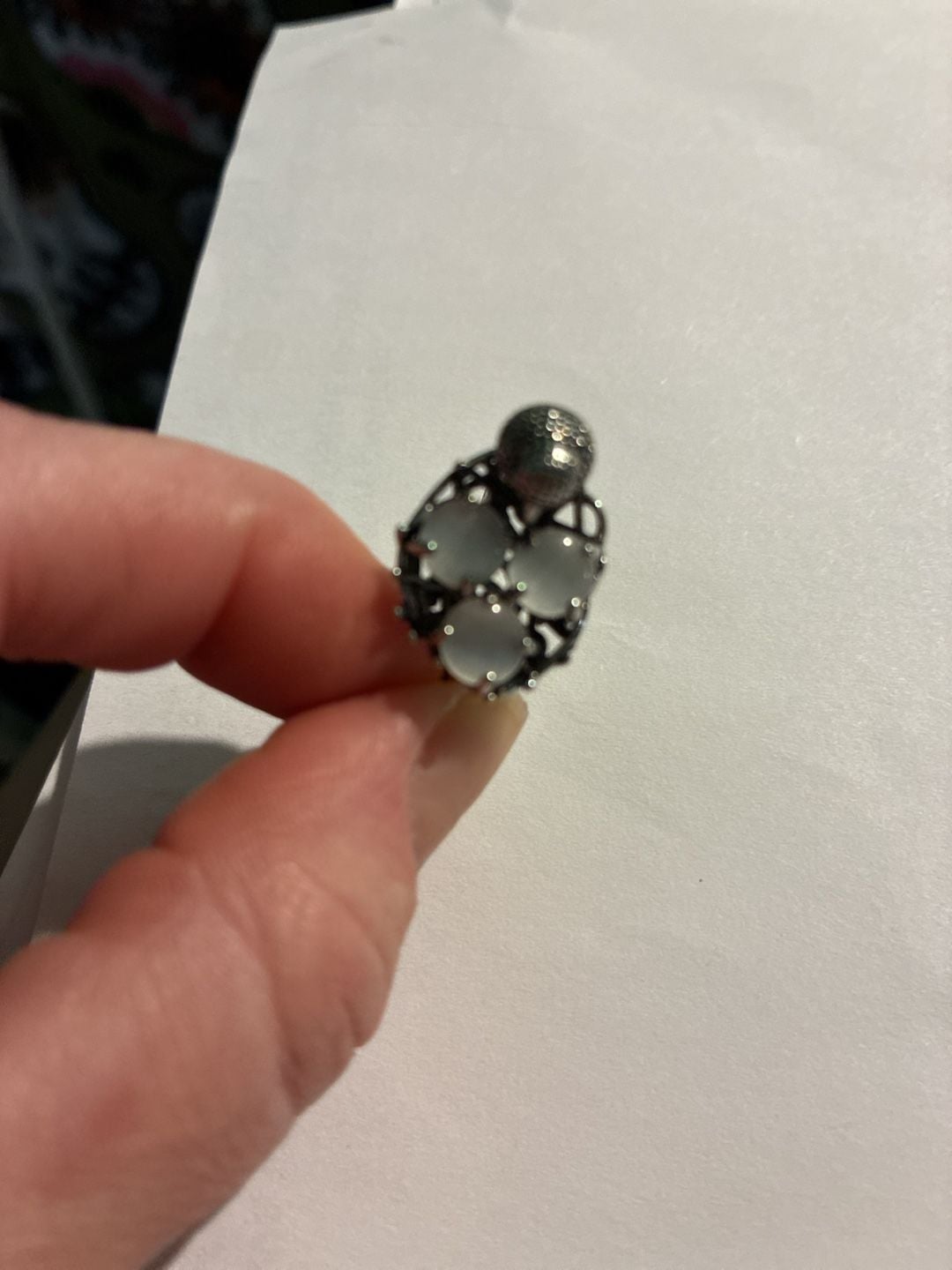 Bird Nest Ring With Cat's Eye Eggs 5