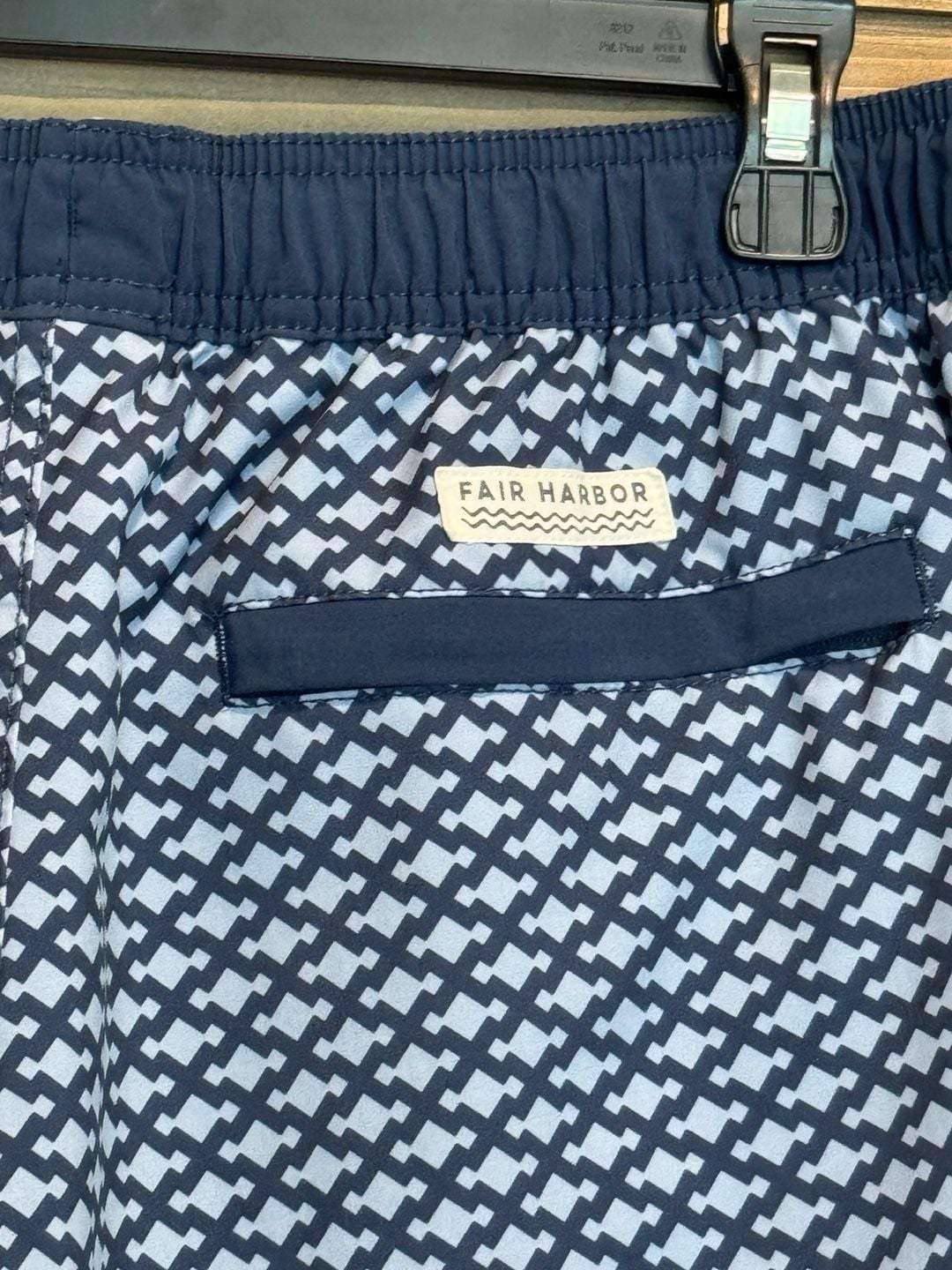 Fair Harbor The Anchor Swim Trunks Geometric Pattern Blue L 7