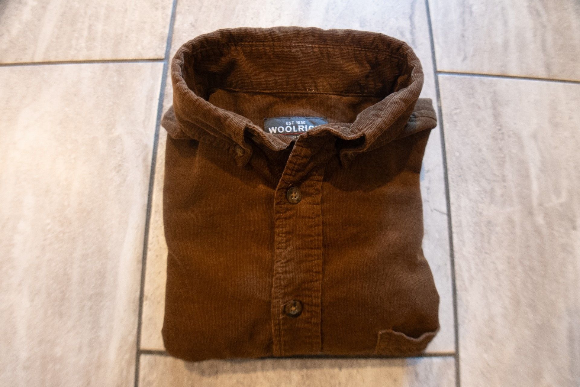 Woolrich Corduroy Long Sleeve Button Down Shirt Size M Brown 7