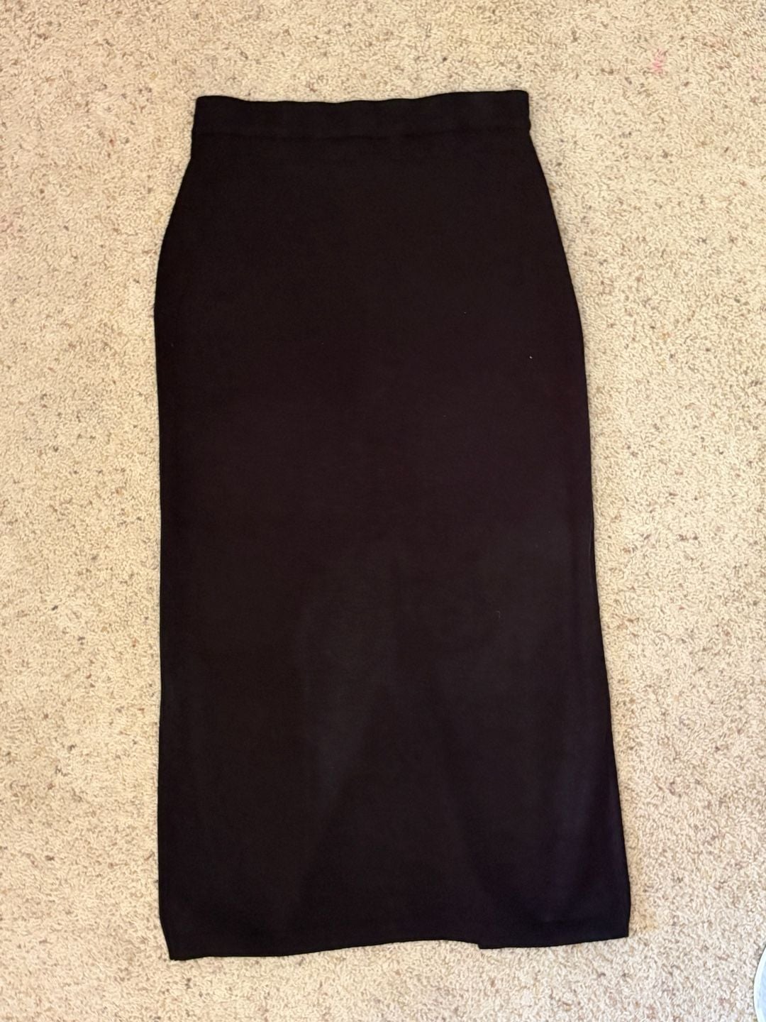 Vintage Milano Design Group Black Knit Maxi Skirt M Minimalist 90s Column Skirt 4