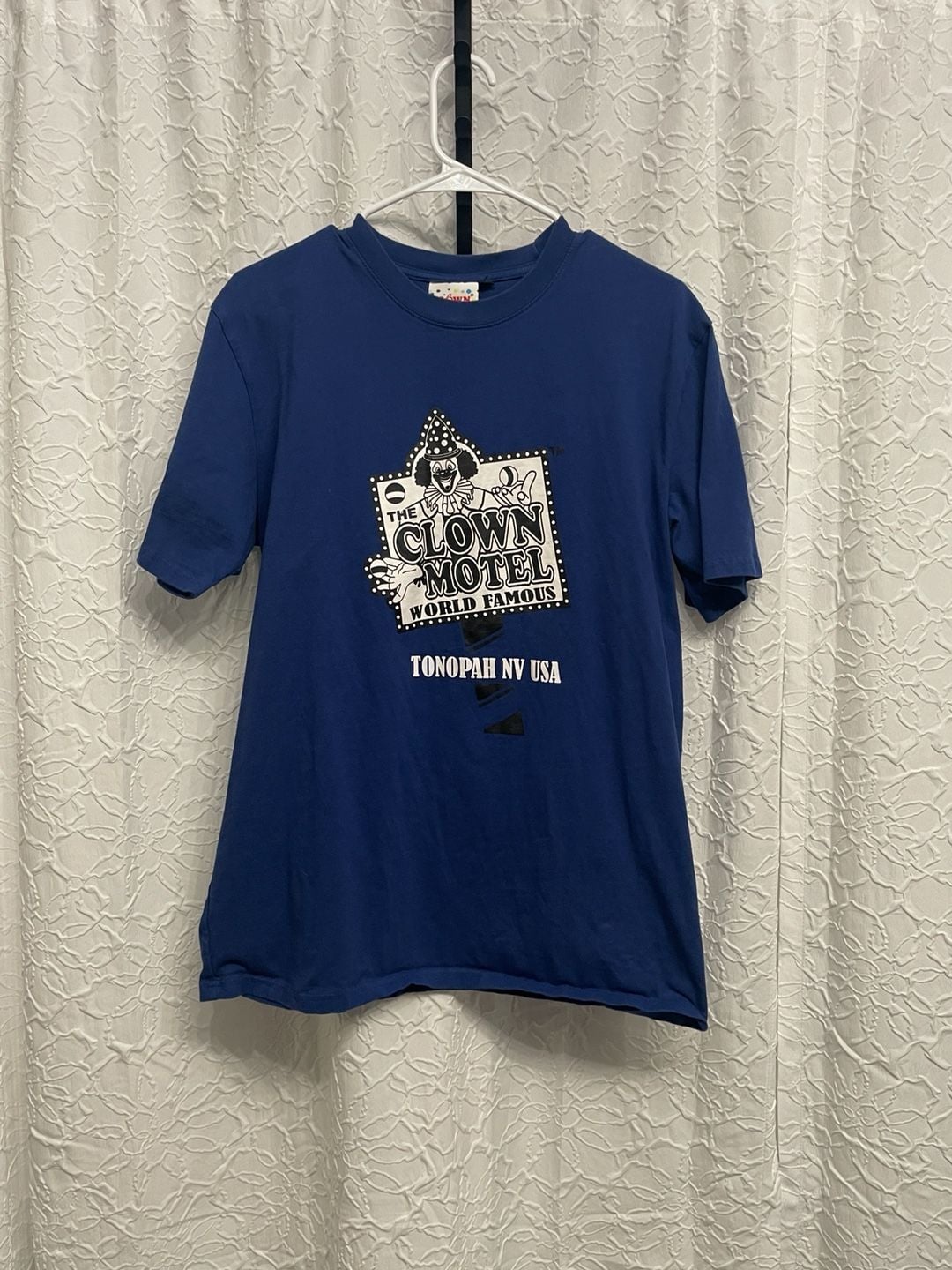 Clown Collections The Clown Motel Tonopah NV Graphic T Shirt Large Blue Souvenir 2