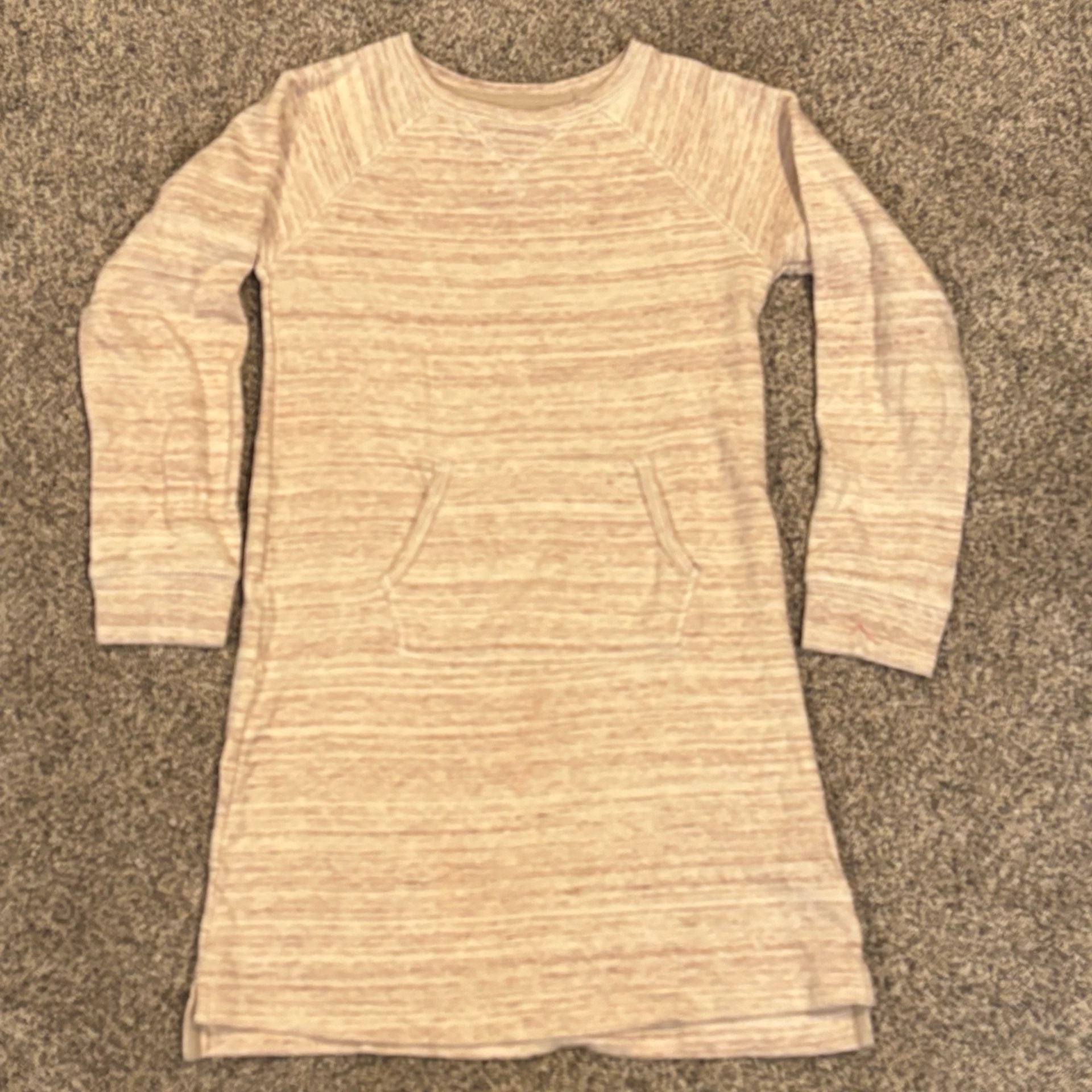 Lands' End Sweatshirt Dress Size 6X Marled Tan Long Sleeve 2