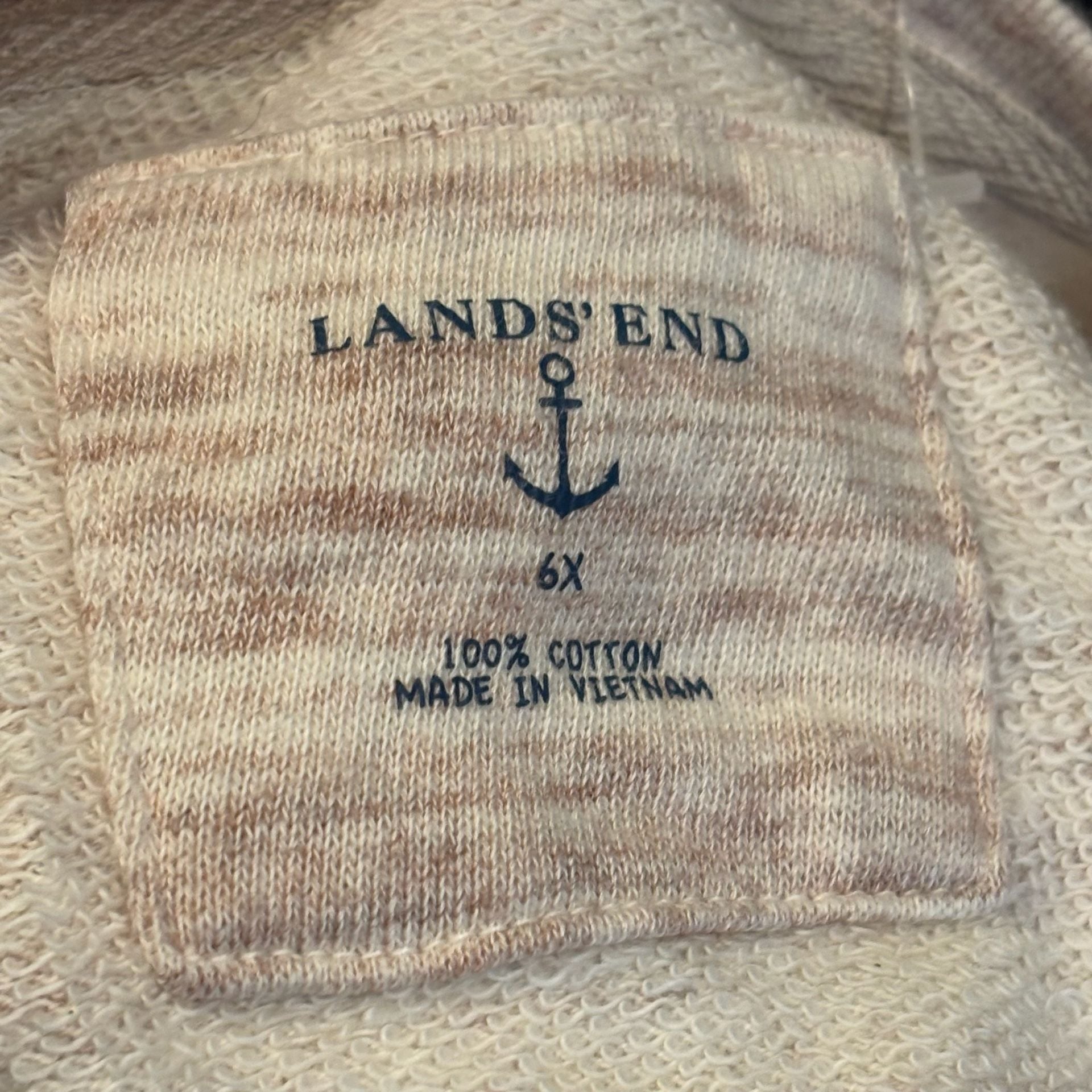 Lands' End Sweatshirt Dress Size 6X Marled Tan Long Sleeve 7