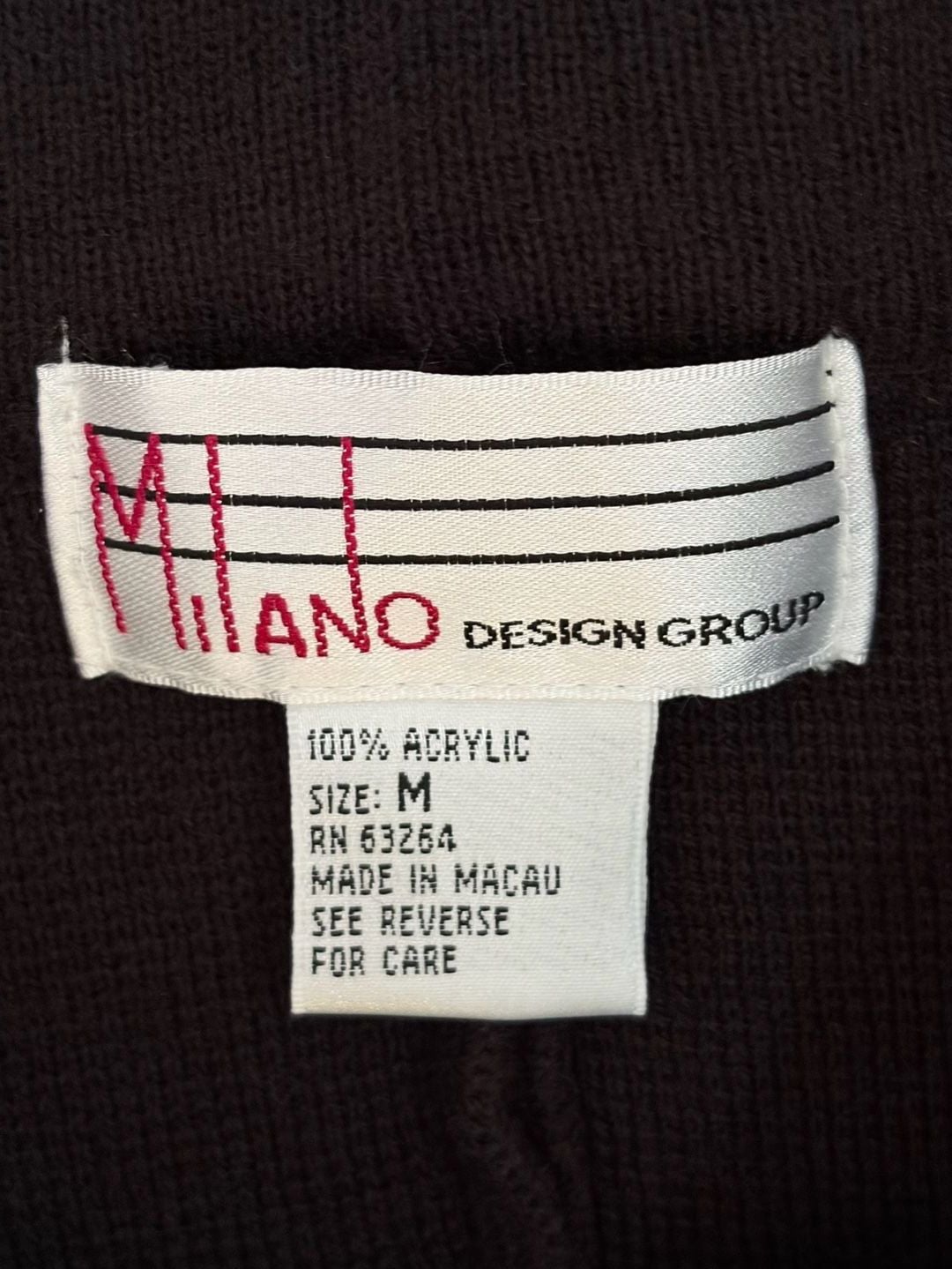Vintage Milano Design Group Black Knit Maxi Skirt M Minimalist 90s Column Skirt 3
