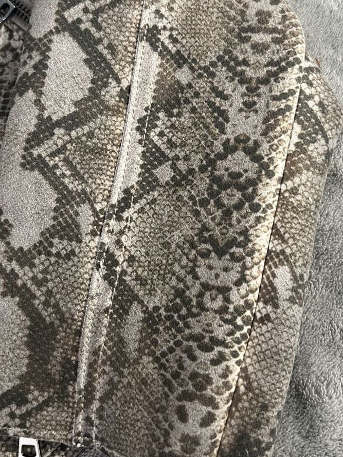 Marrakech Snakeskin Moto Jacket Size S Suede Faux Leather Biker Zip 5
