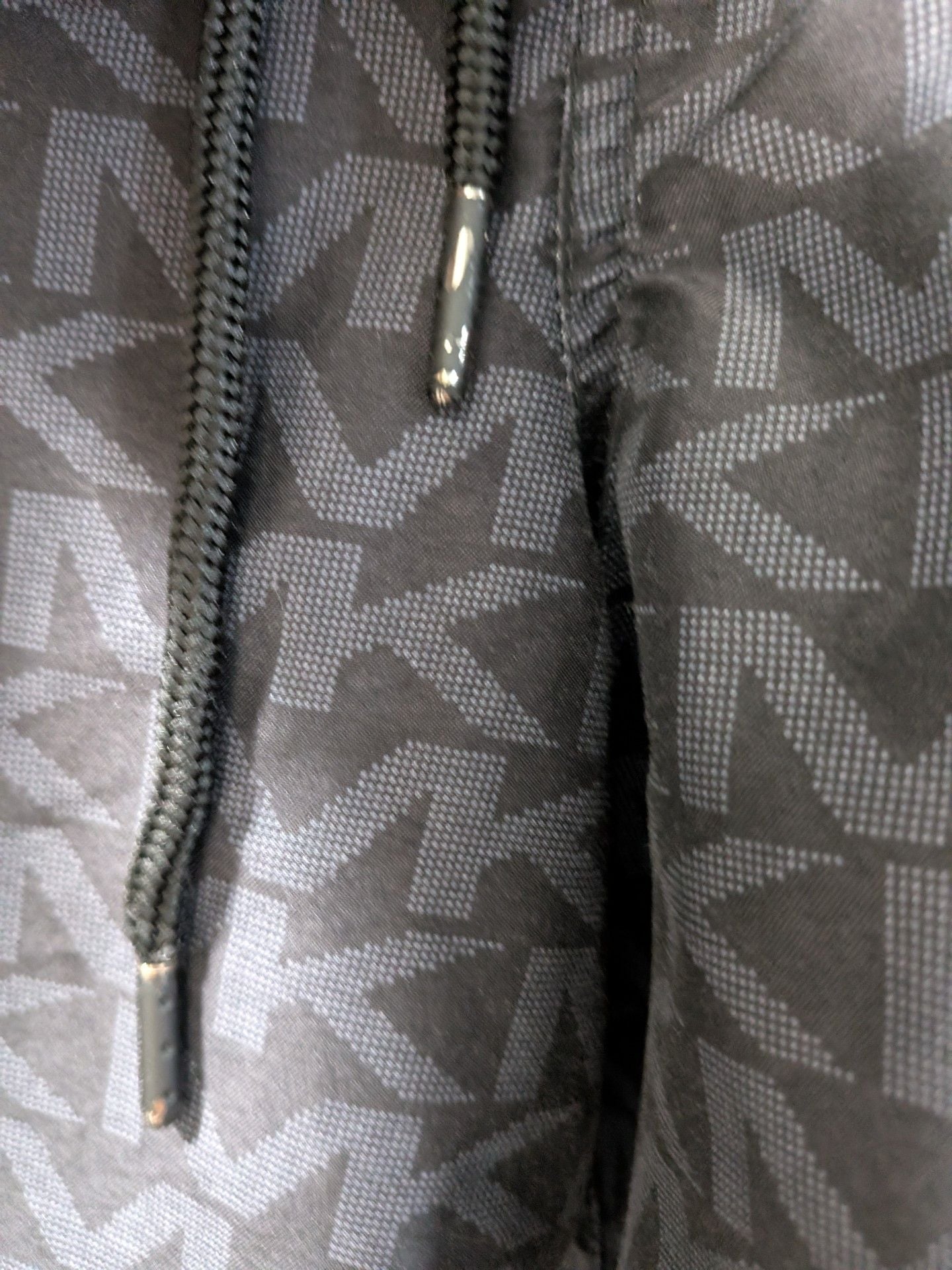 Michael Kors Swim Trunks Black MK Monogram Logo Print Drawstring 7