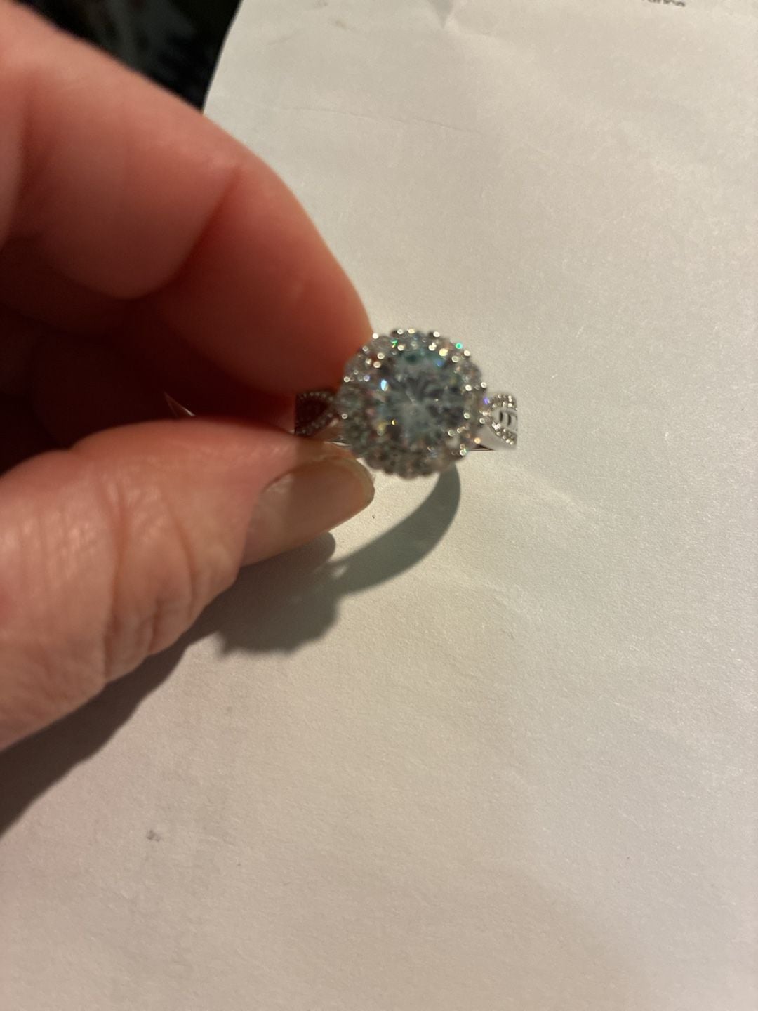 Buy Moissanite Round Cut Engagement Ring In Pave Style 2