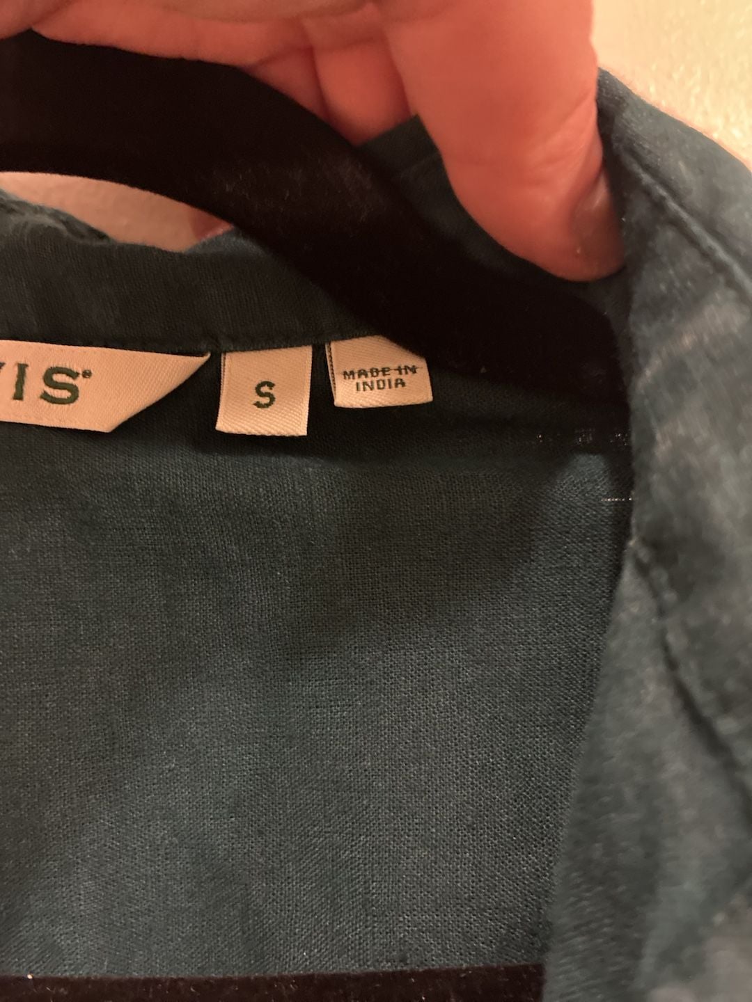 Orvis Button Down Shirt Size S Green Linen Blend 4