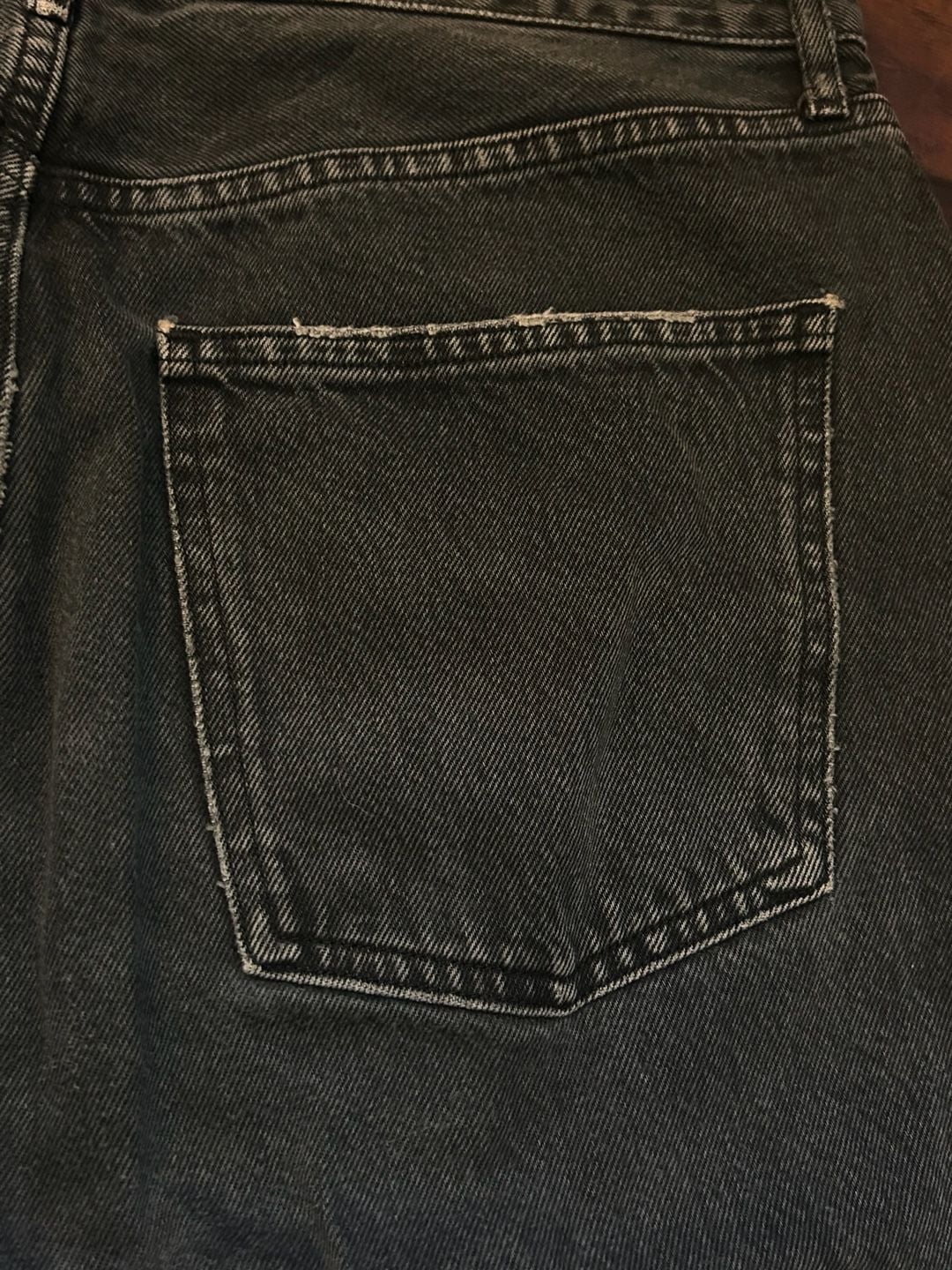AGOLDE 90s Pinch Waist High Rise Straight Leg Jeans Charcoal Gray Frayed Hem EUC 12