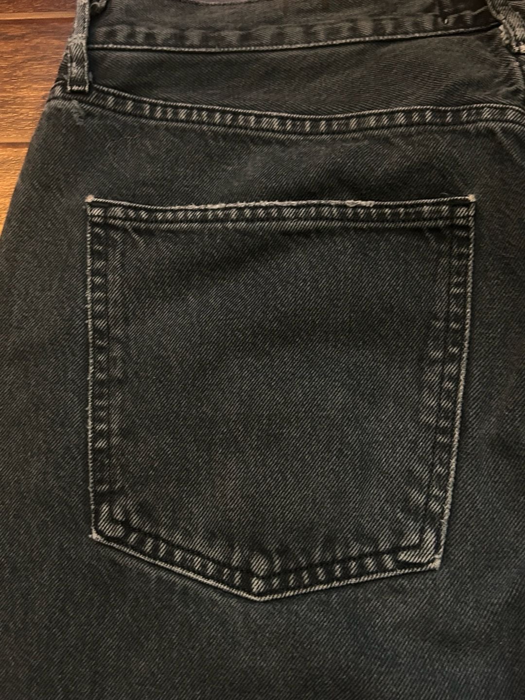 AGOLDE 90s Pinch Waist High Rise Straight Leg Jeans Charcoal Gray Frayed Hem EUC 13