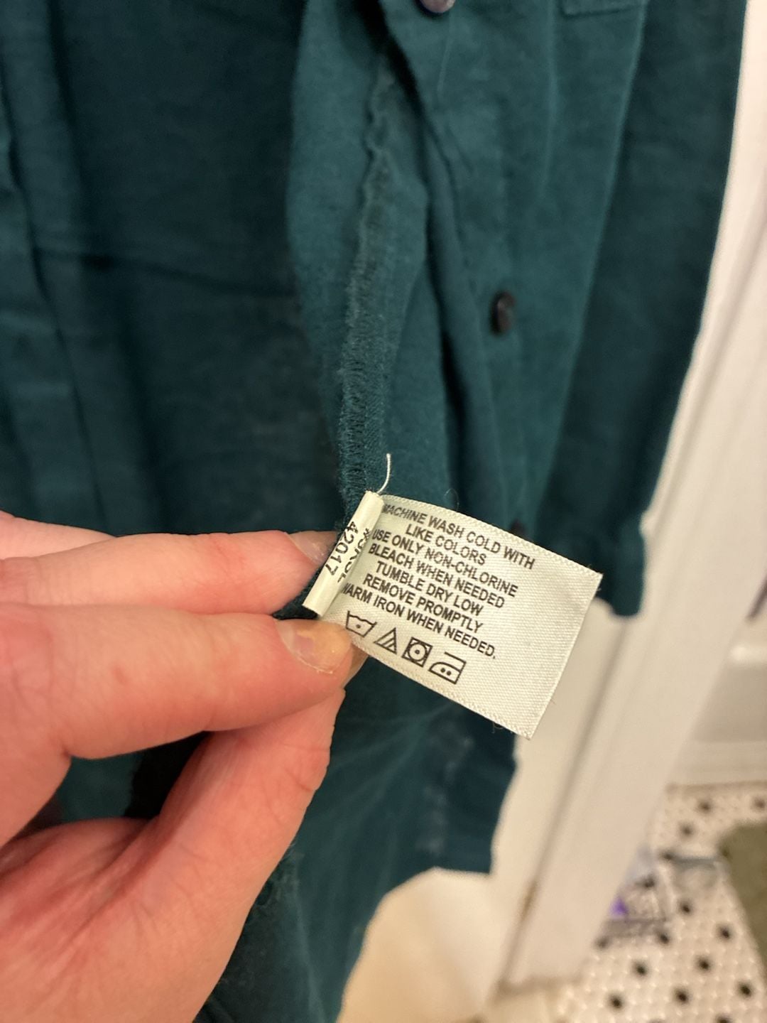 Orvis Button Down Shirt Size S Green Linen Blend 6