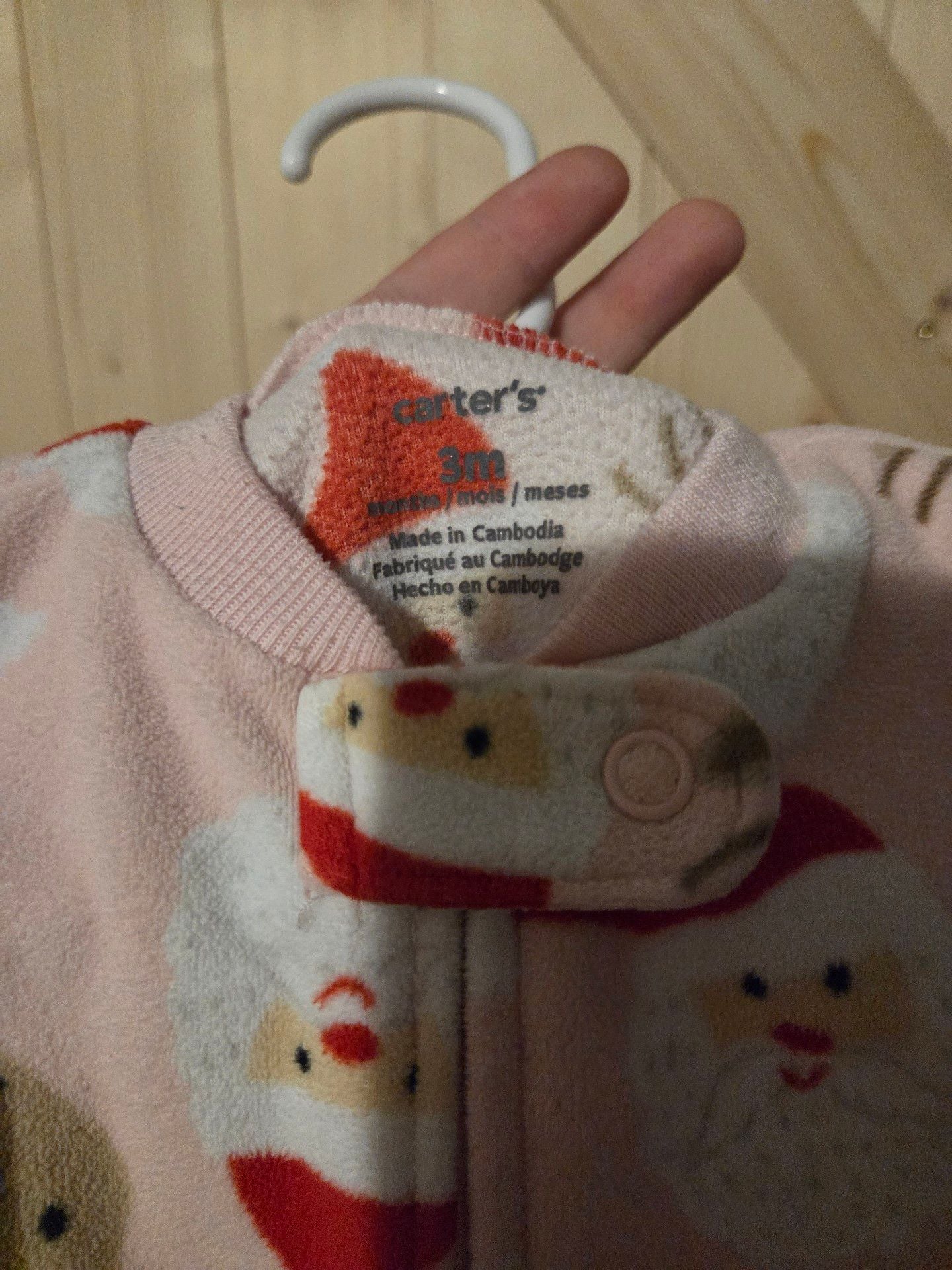 Carter's Santa Reindeer Fleece Sleep & Play Size 3M Pink 7