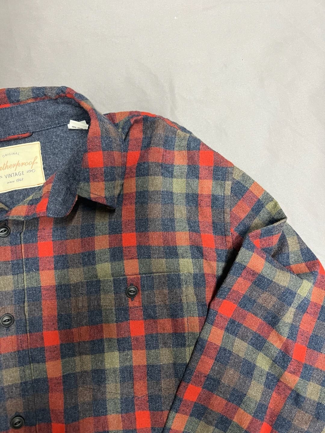Weatherproof Vintage Plaid Flannel Shirt Size L button down red and green Top 6