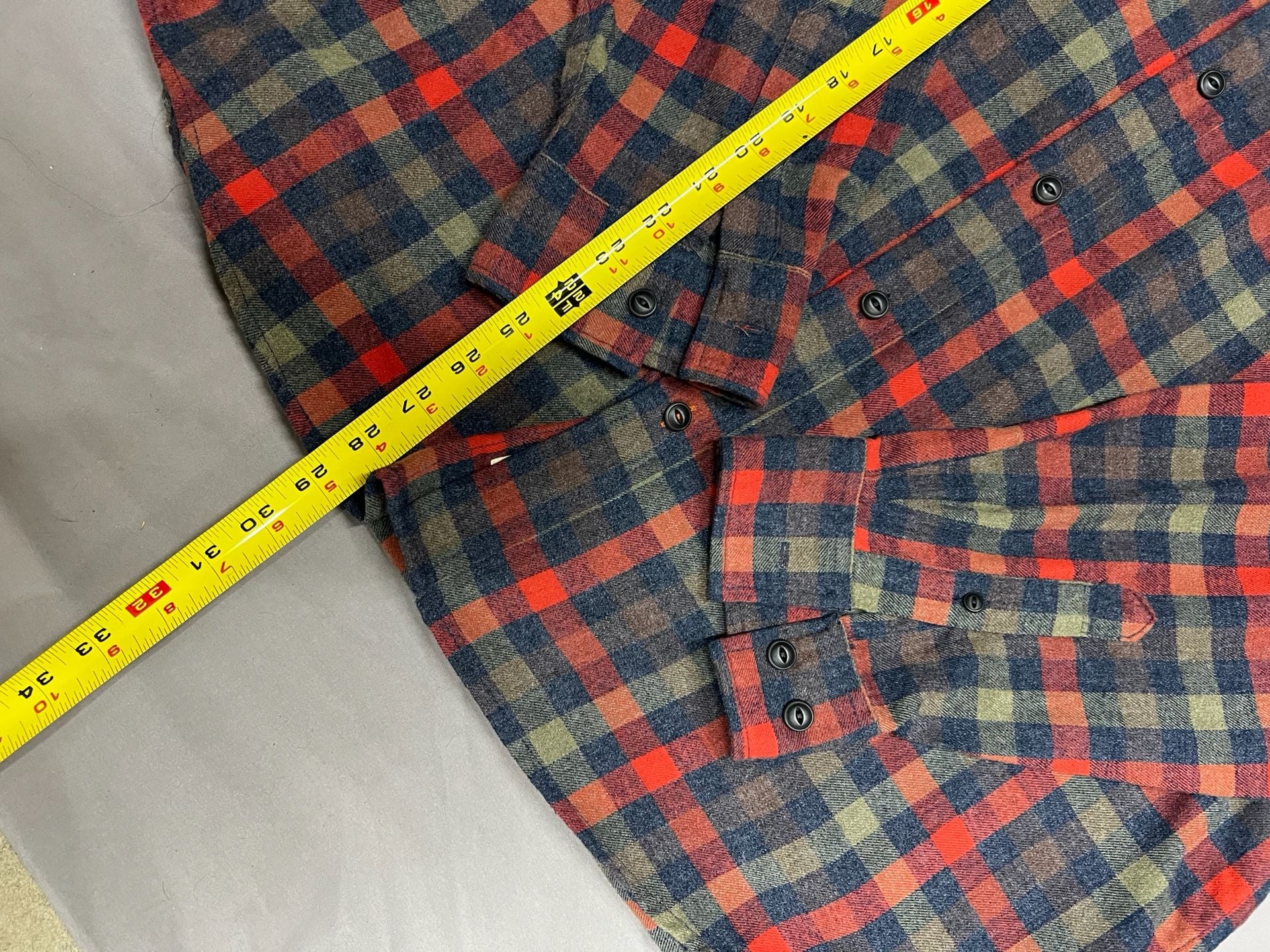 Weatherproof Vintage Plaid Flannel Shirt Size L button down red and green Top 8