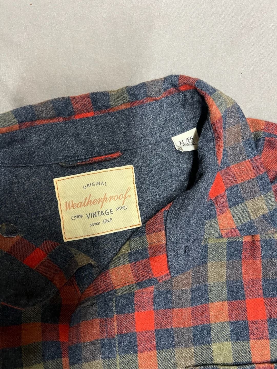 Weatherproof Vintage Plaid Flannel Shirt Size L button down red and green Top 5