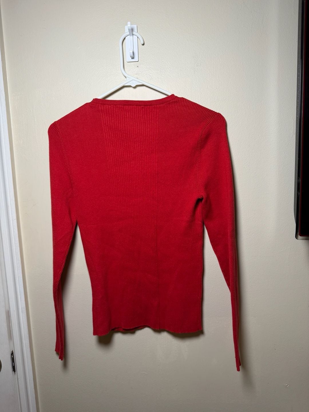 Lauren Active Ralph Lauren Ribbed Long Sleeve Sweater Size S Red Zip 5