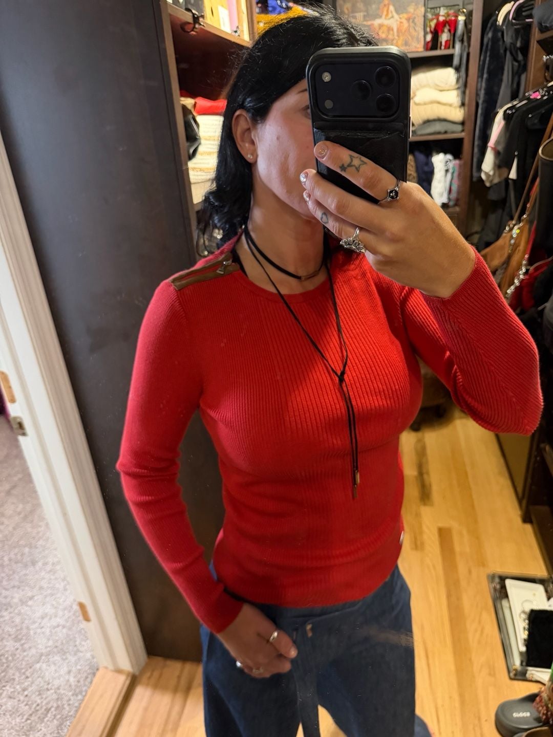 Lauren Active Ralph Lauren Ribbed Long Sleeve Sweater Size S Red Zip 8