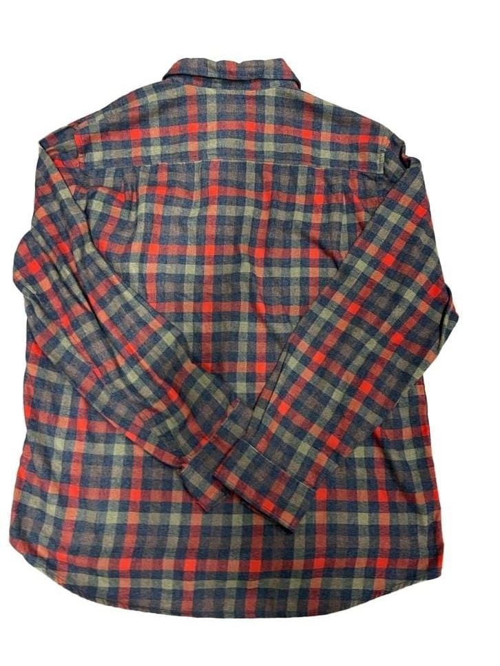 Weatherproof Vintage Plaid Flannel Shirt Size L button down red and green Top 3