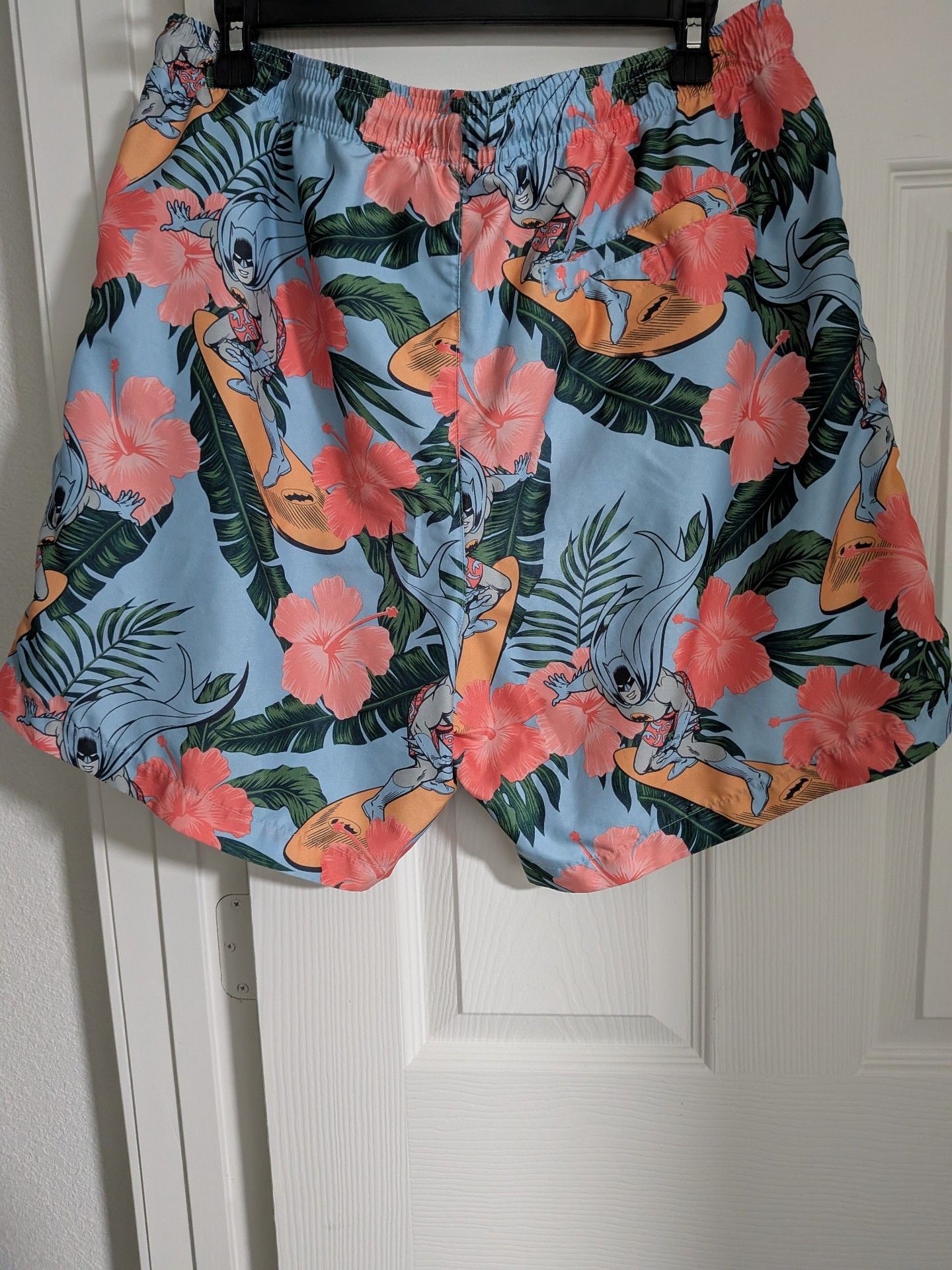 DC Comics Batman Swim Trunks Size XL Blue Floral Board Shorts 3