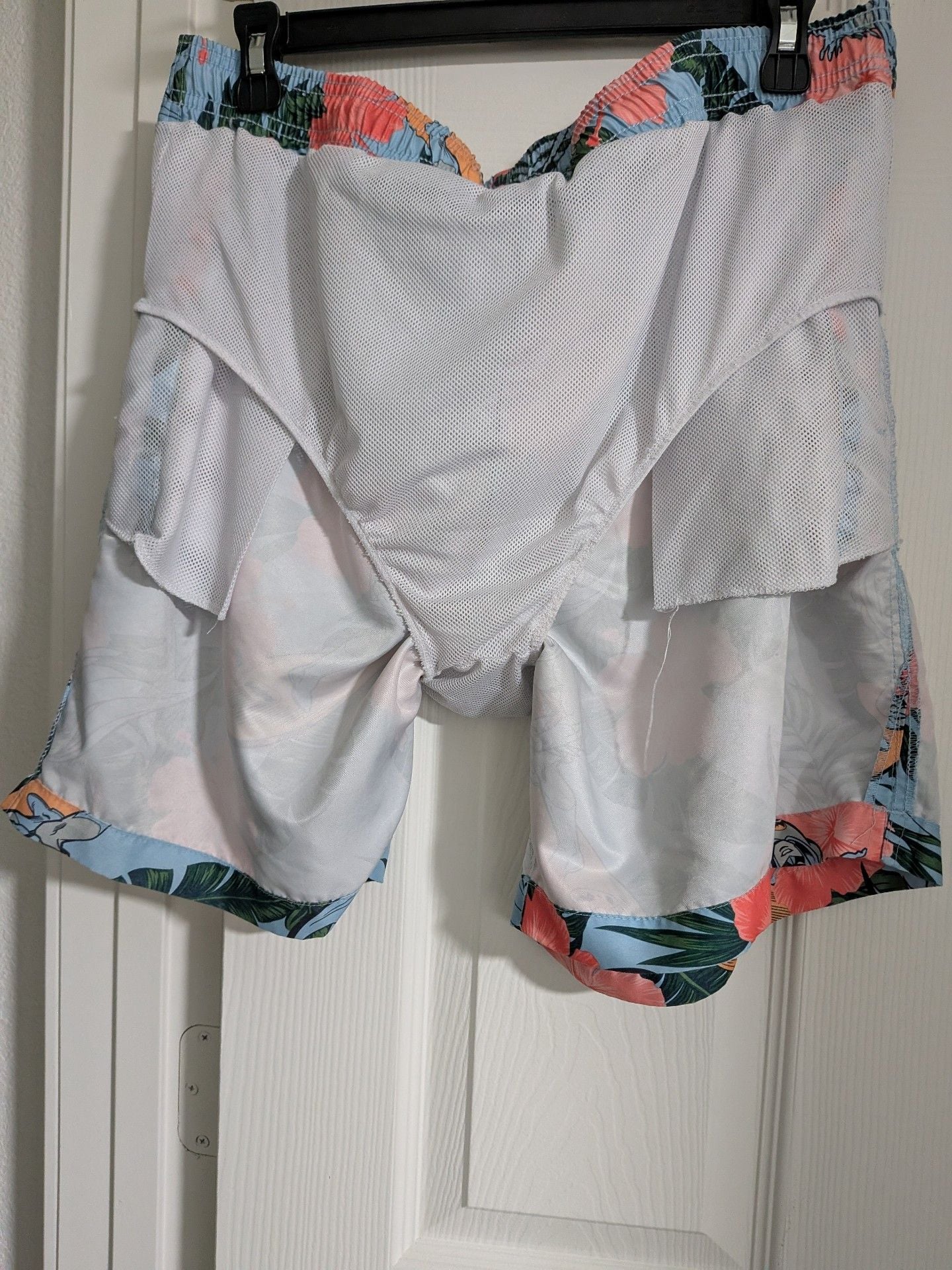 DC Comics Batman Swim Trunks Size XL Blue Floral Board Shorts 5