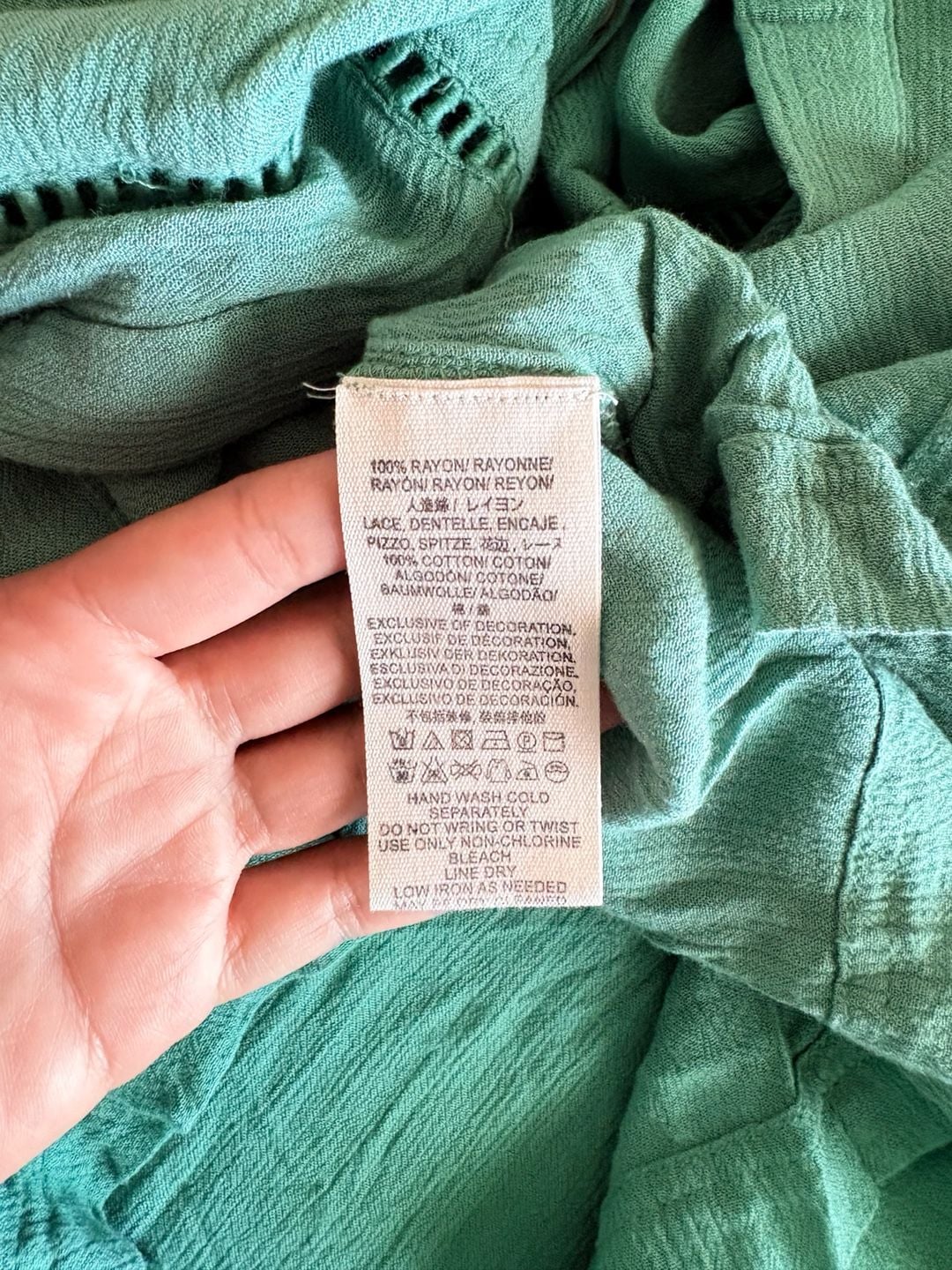 Free People Beach Comber Dress Emerald Green Embroidered Midi Boho 16