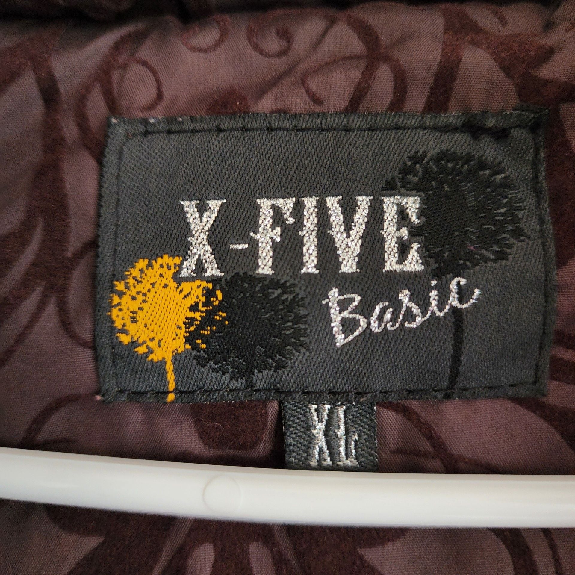 X-Five Basic Puffer Jacket XL Brown Paisley Faux Fur Hood Winter 5
