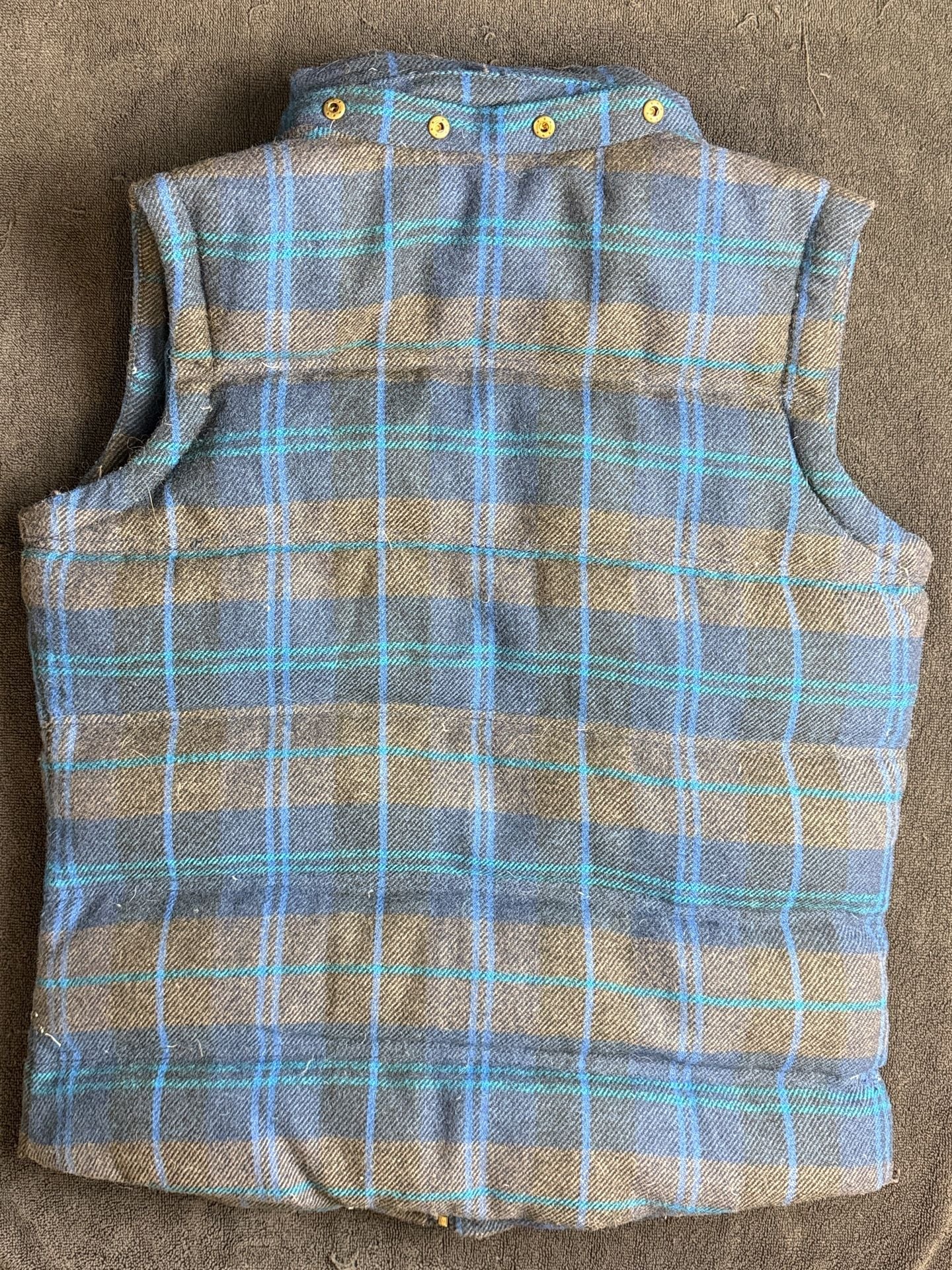 Boden Plaid Puffer Vest Size US 8 (medium) Blue Brown Wool Blend Down Puffer 7