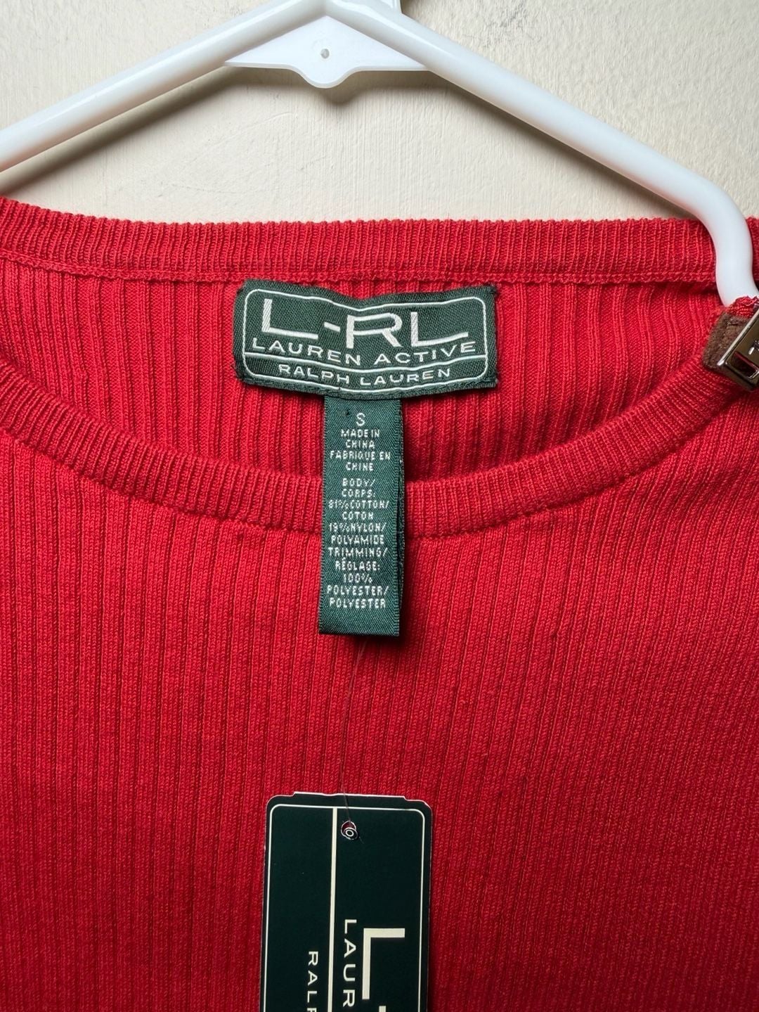Lauren Active Ralph Lauren Ribbed Long Sleeve Sweater Size S Red Zip 3