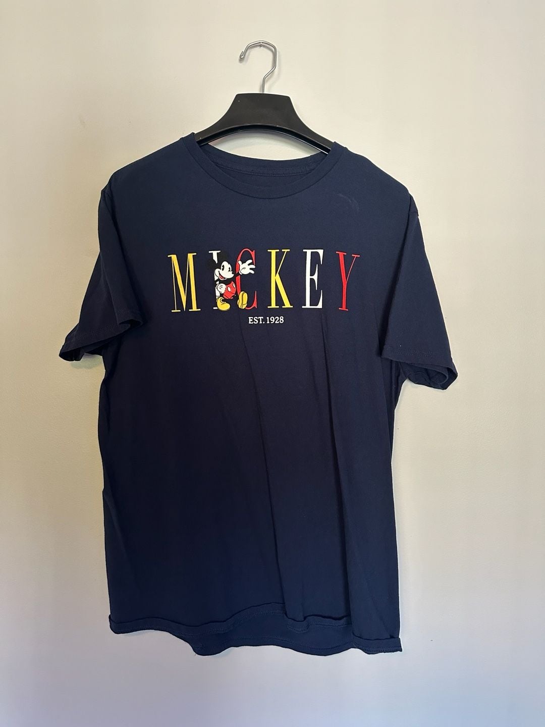 Disney Mickey Mouse Est 1928 T-Shirt Size L Navy Blue 1