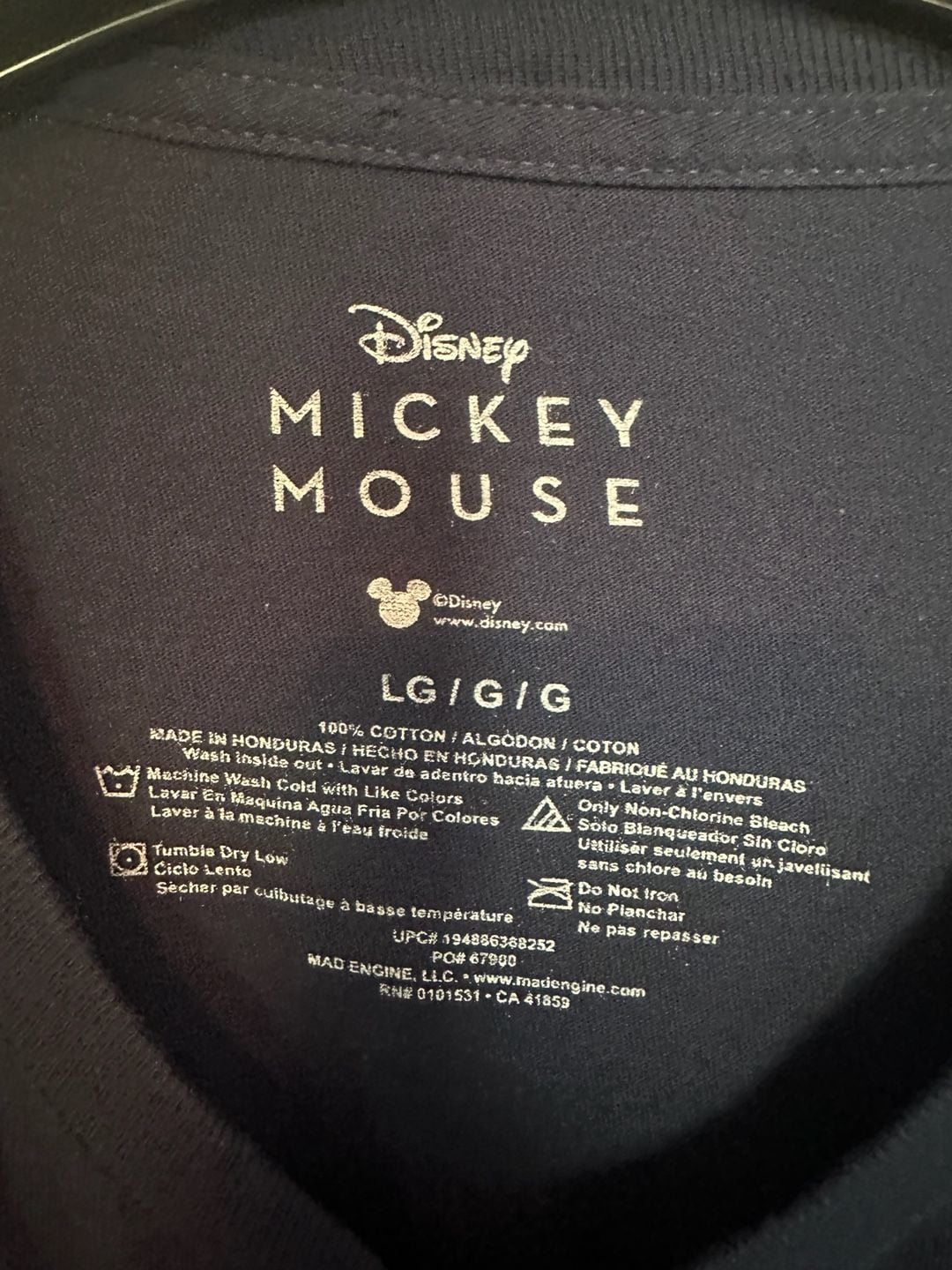 Disney Mickey Mouse Est 1928 T-Shirt Size L Navy Blue 3