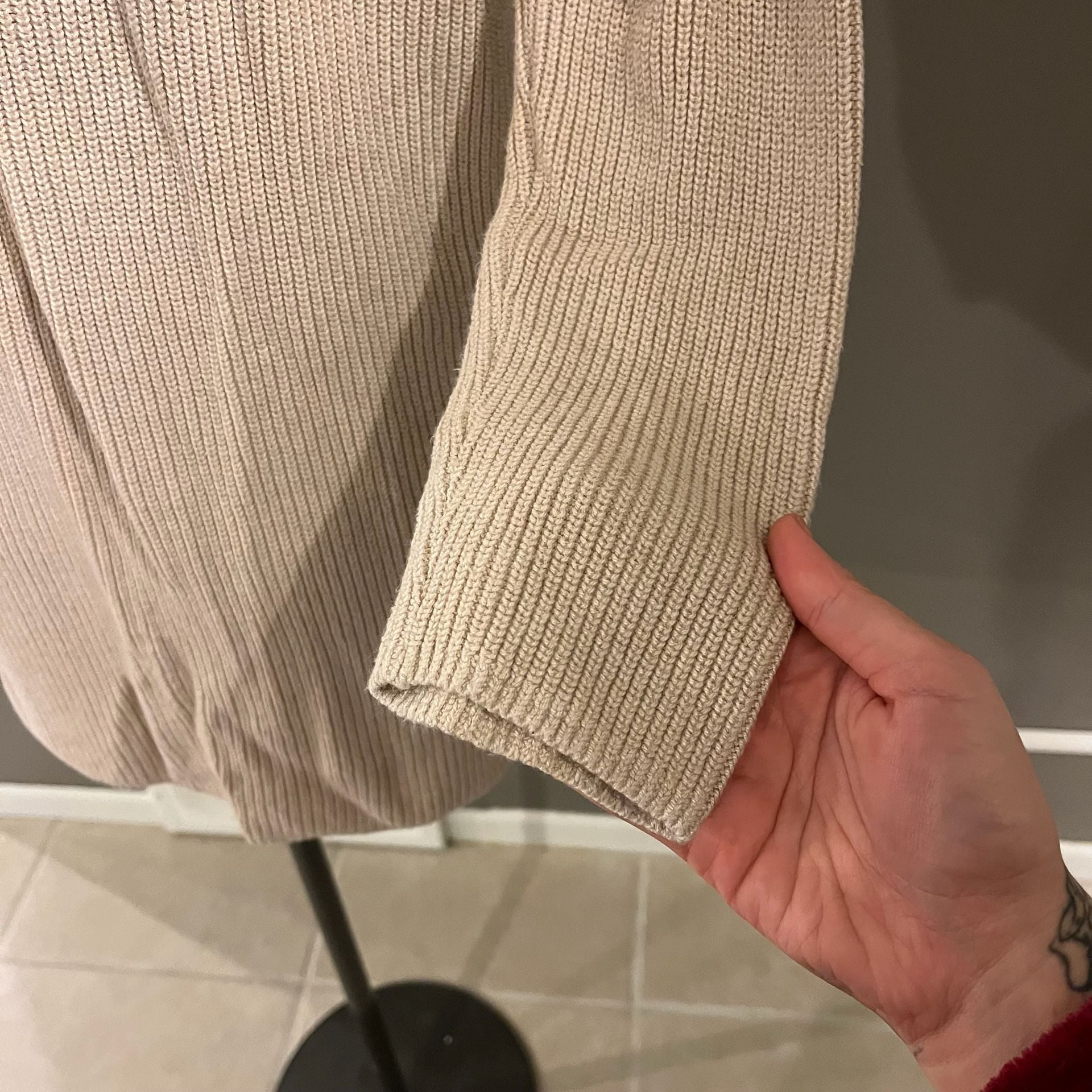 Old Navy Open-Front Cardigan Size XS Tan Ribbed Knit Pockets Fall Winter 8
