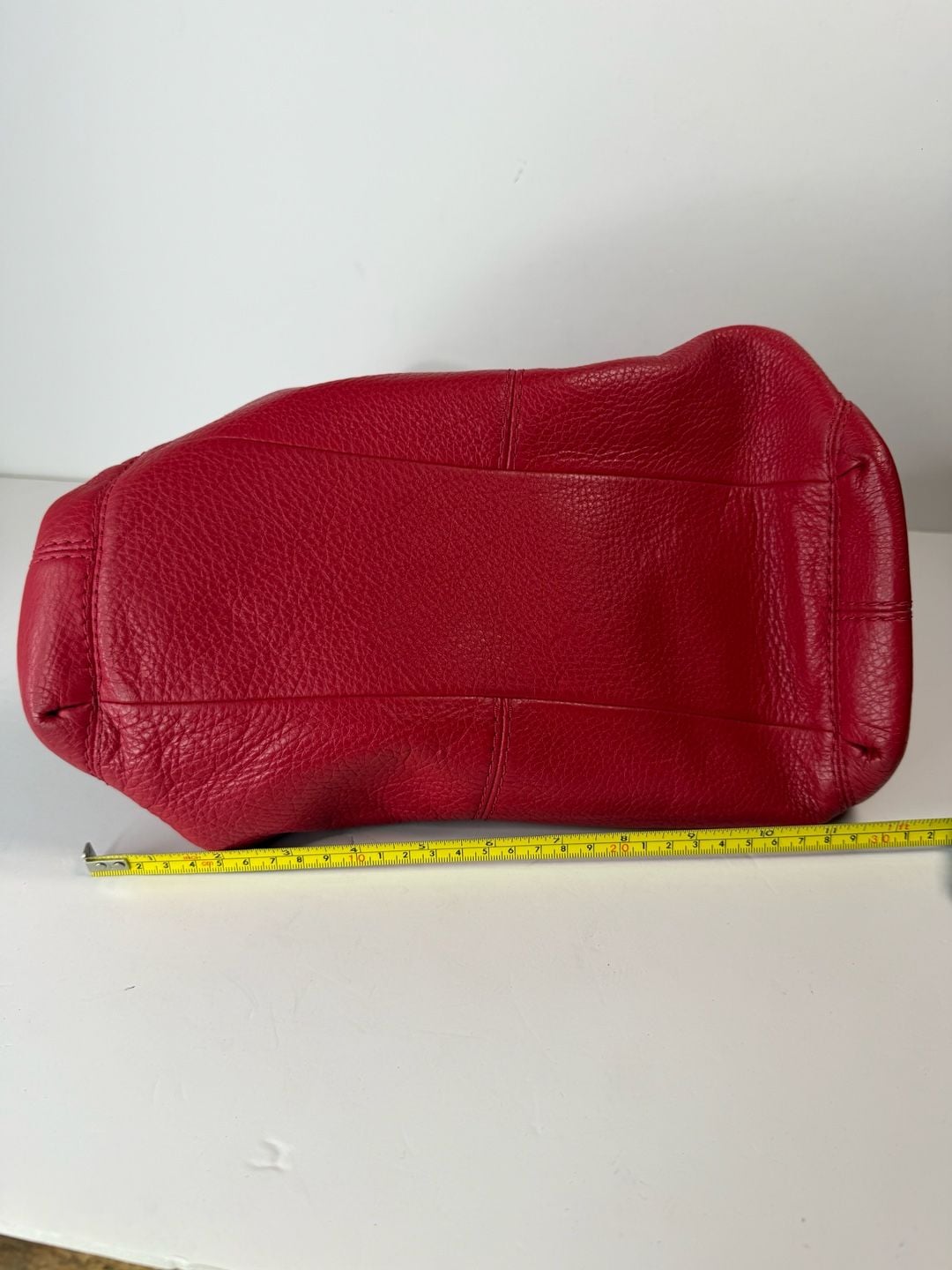 Coach Pebbled Leather Red Shoulder Bag Handbag 5