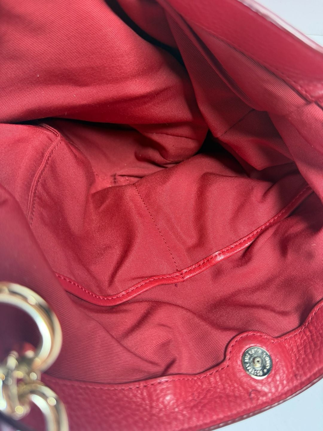 Coach Pebbled Leather Red Shoulder Bag Handbag 9