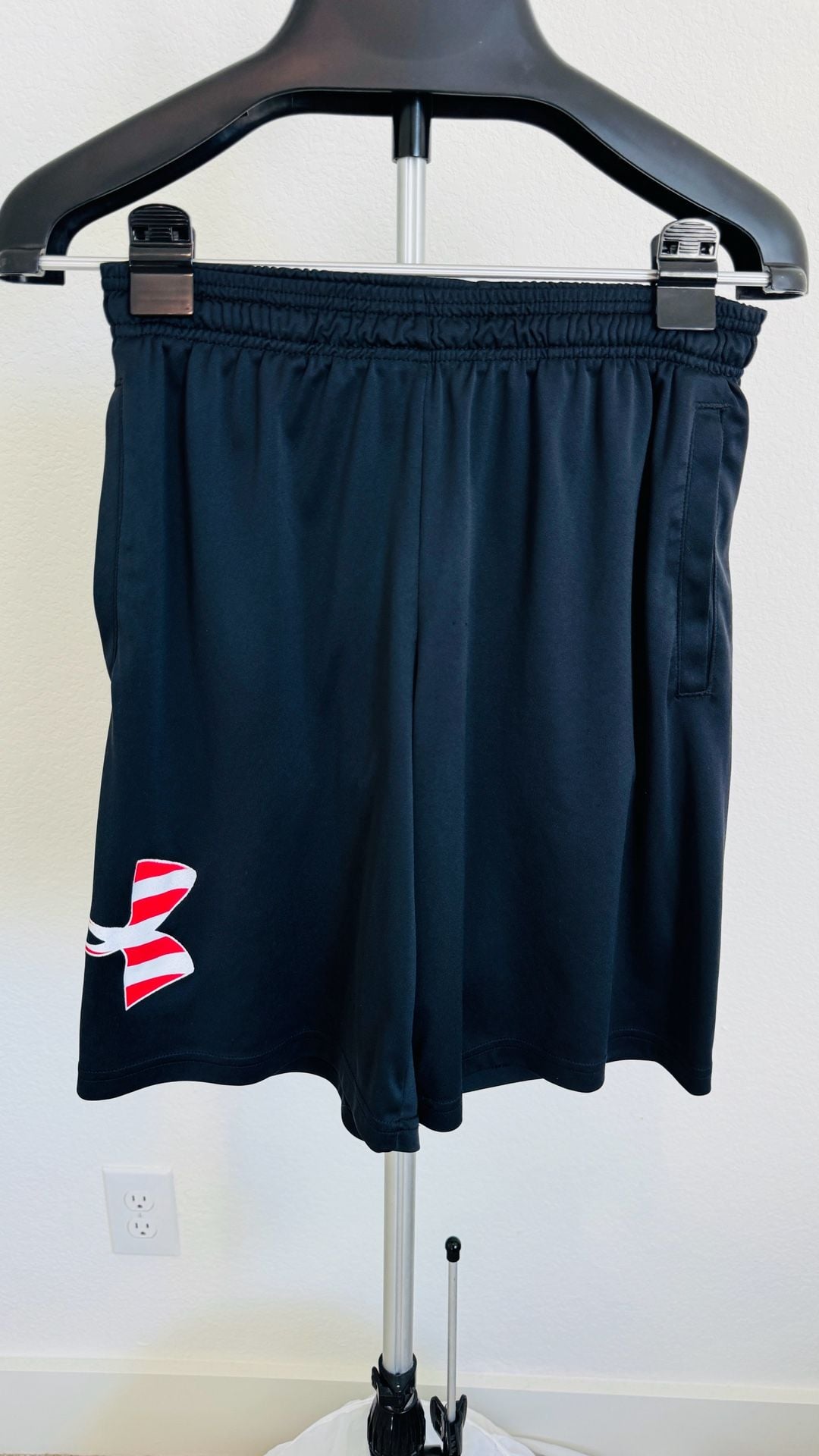 Under Armour Tech Big Flag Logo Shorts Size S Black American Flag 2