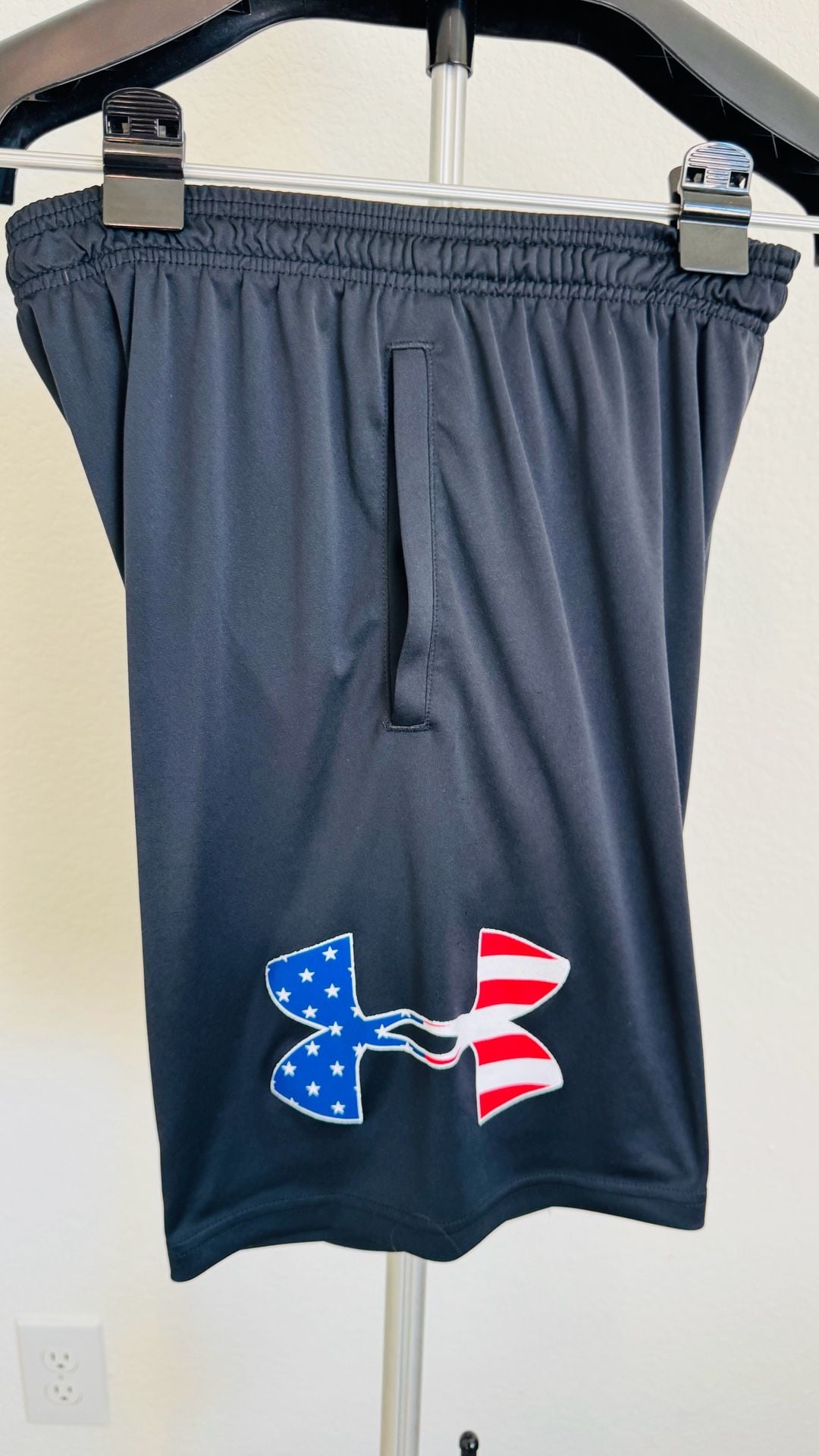 Under Armour Tech Big Flag Logo Shorts Size S Black American Flag 5