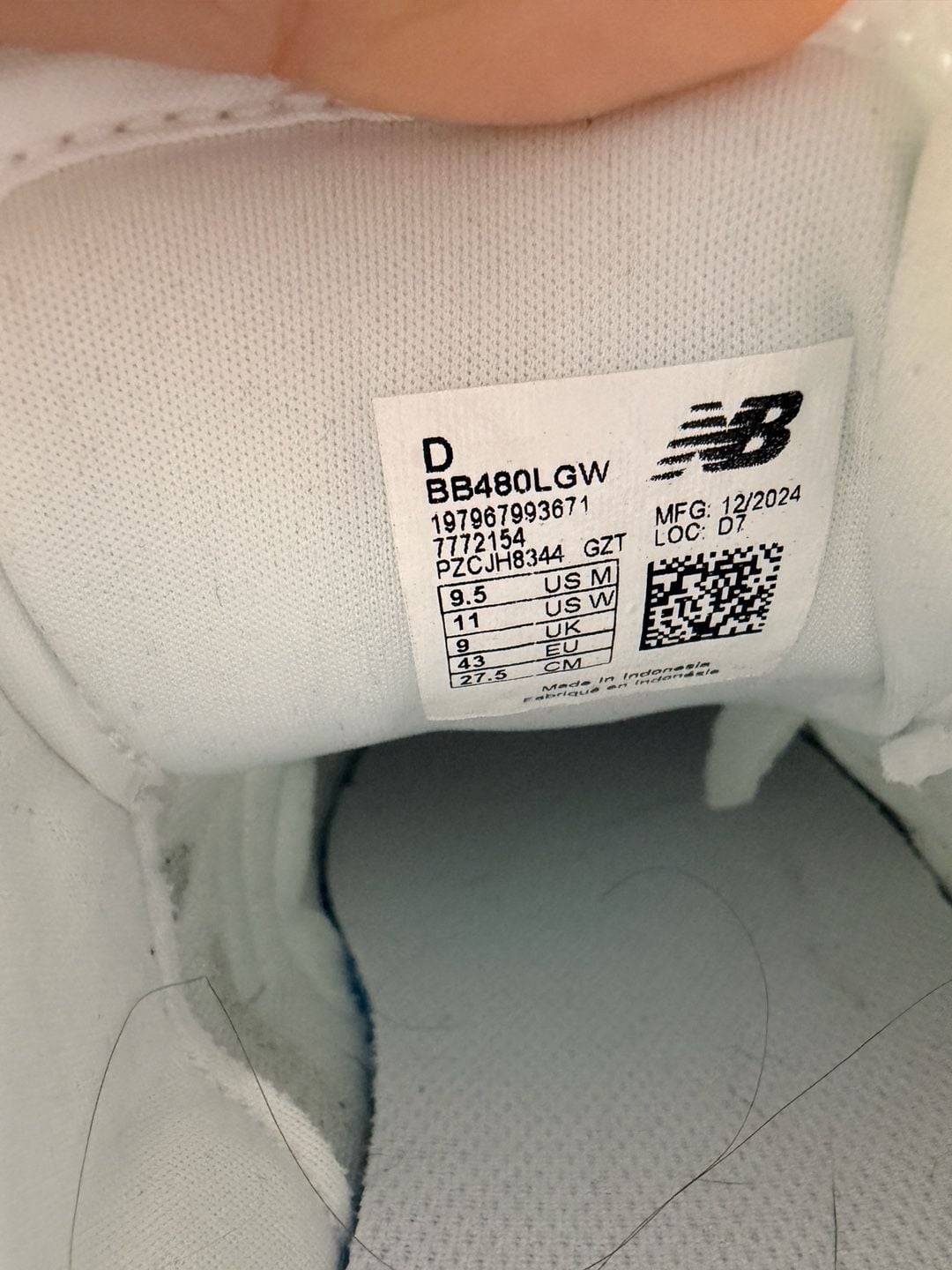 New Balance 480 Size 9.5 Grey Beige Leather Sneakers 6