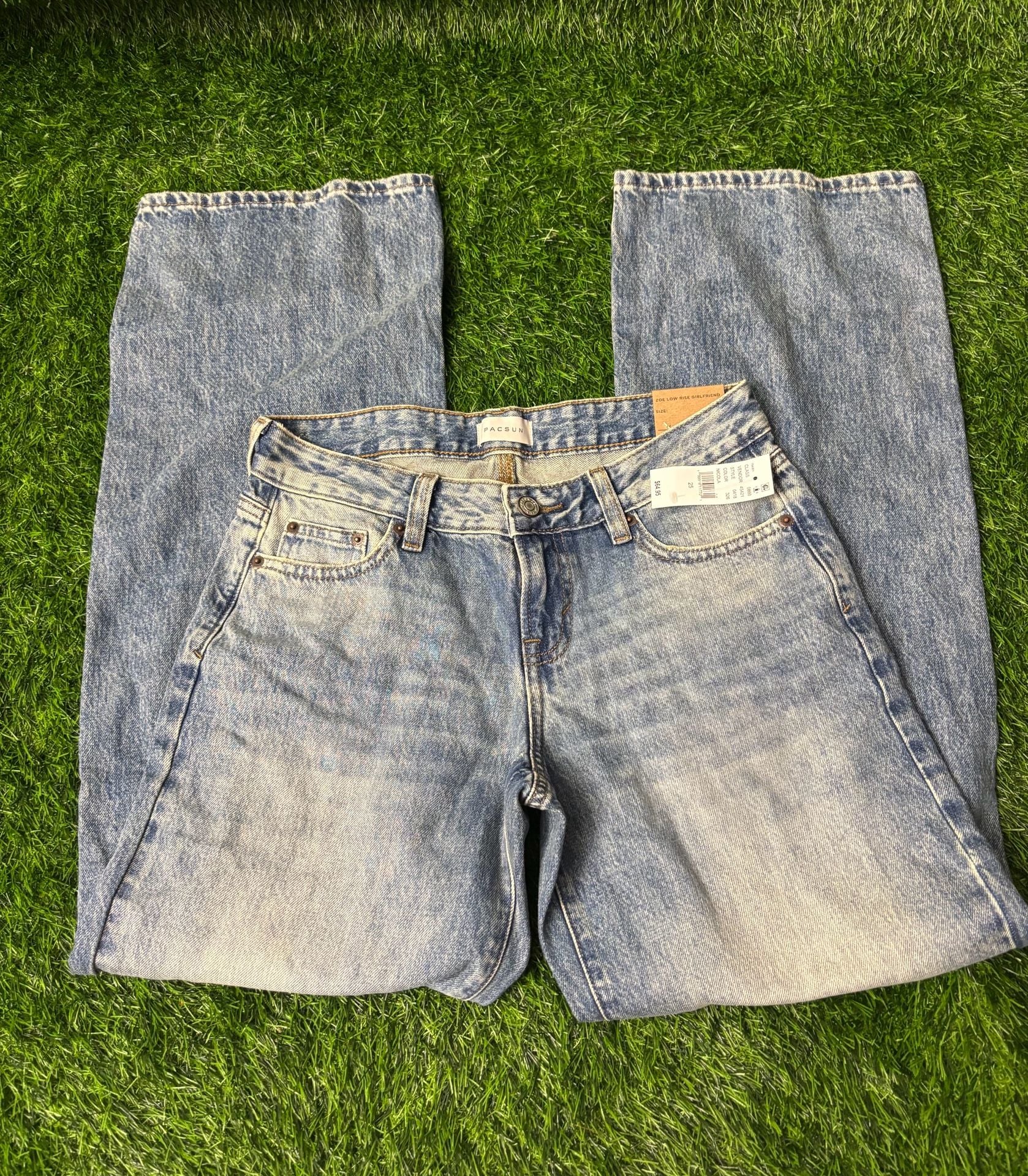 Pacsun Zoe Low Rise Girlfriend Jeans Size 25 Nicola Blue Denim 1