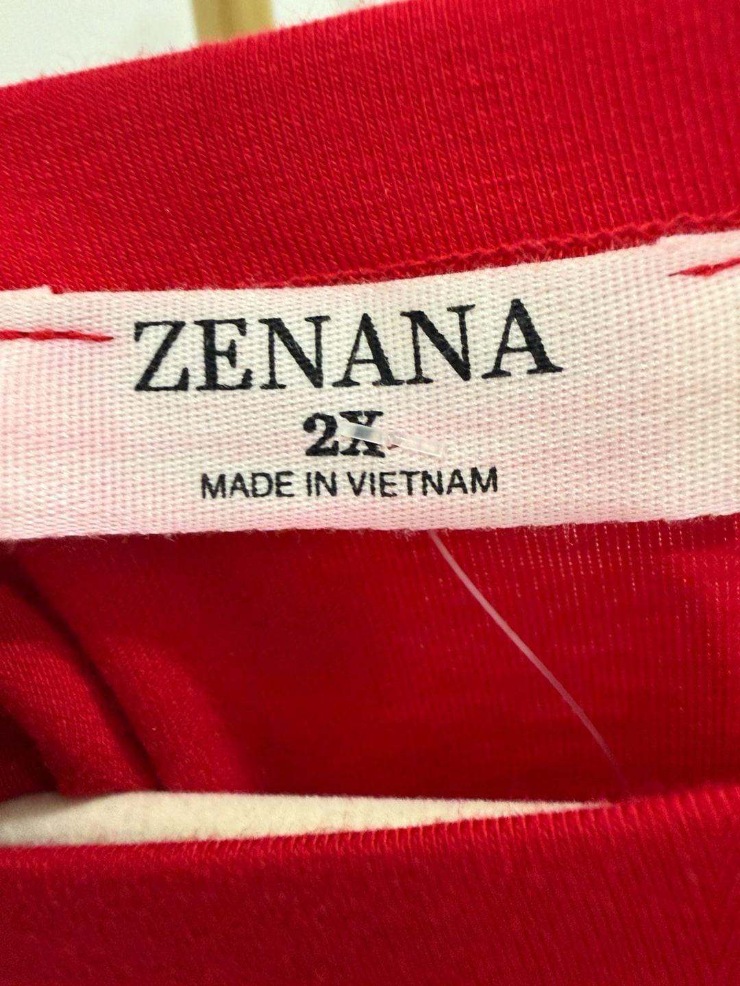 Zenana Oversized T-Shirt Size 2X Red Cuffed Sleeves Hi-Low Hem 5